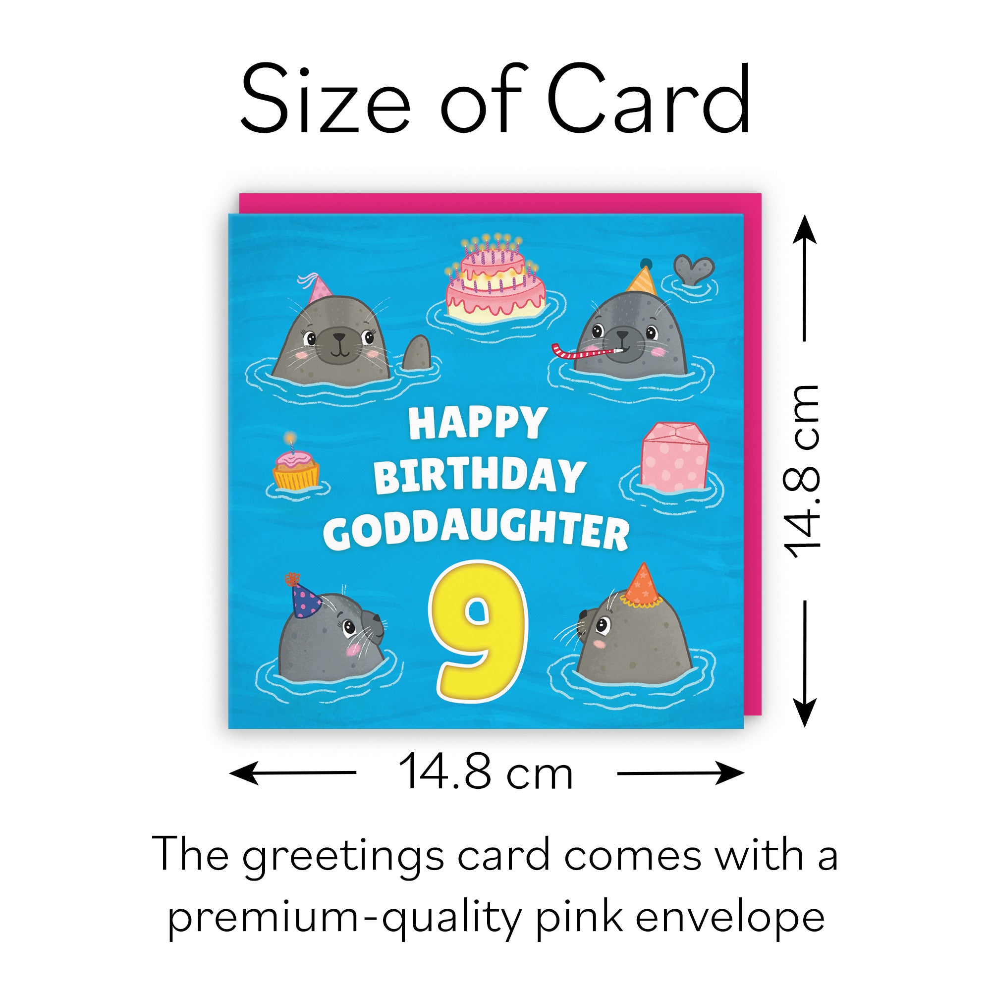 9th Goddaughter Cute Seals Birthday Card Ocean - Default Title (B09W2Y88RZ)