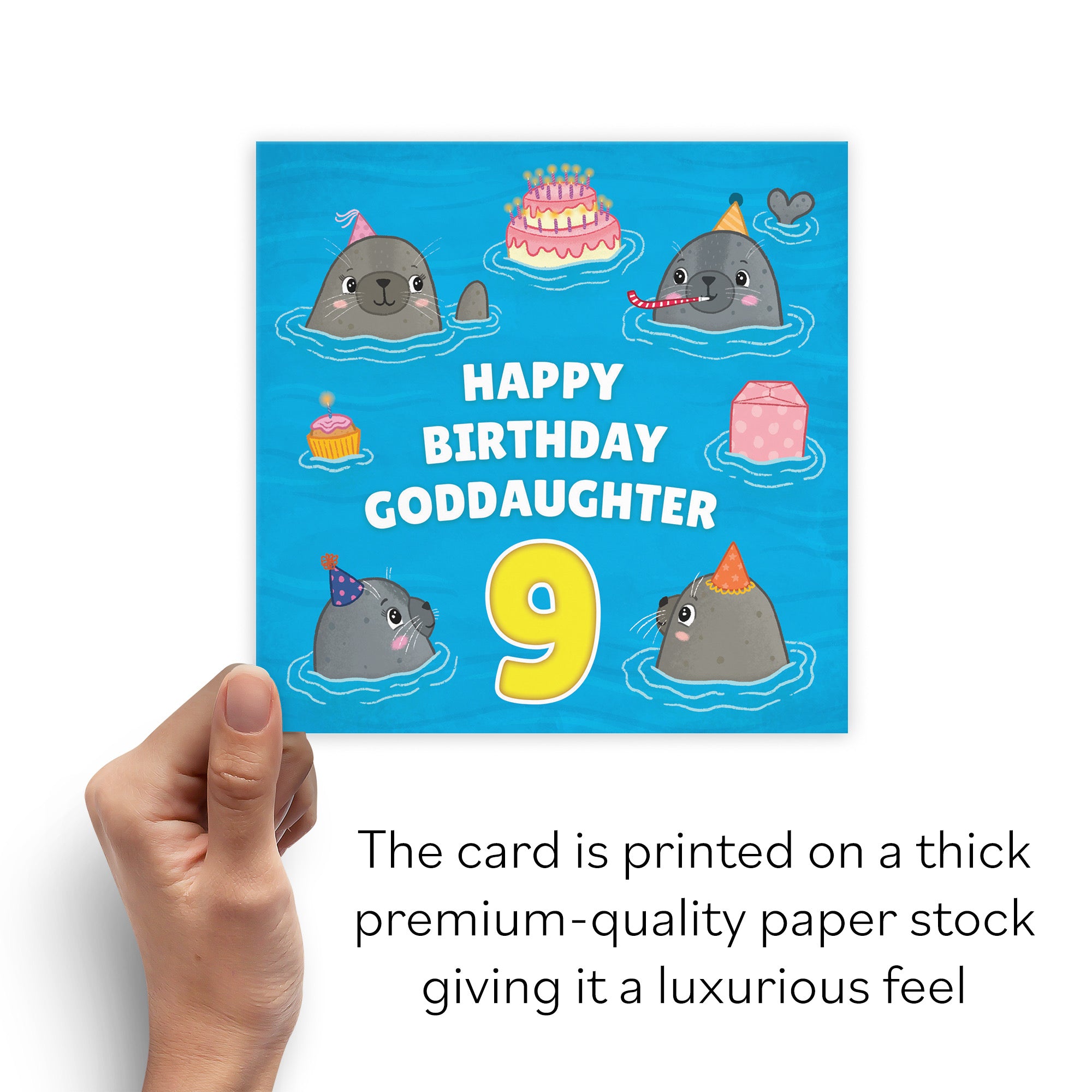 9th Goddaughter Cute Seals Birthday Card Ocean - Default Title (B09W2Y88RZ)