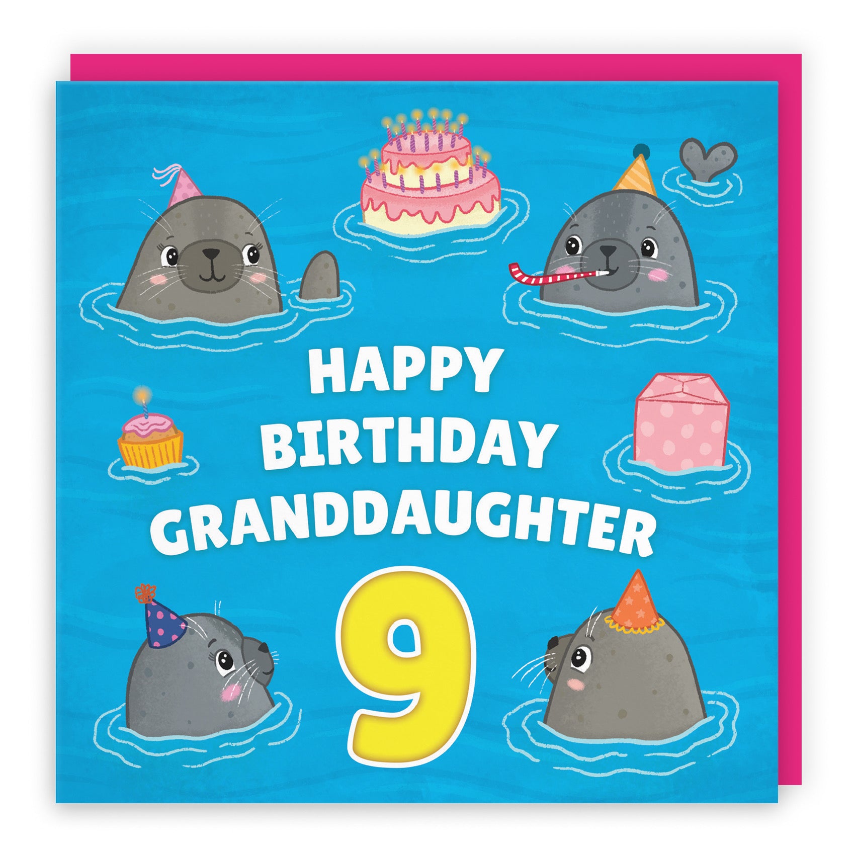 9th Granddaughter Cute Seals Birthday Card Ocean - Default Title (B09W2YD9DR)