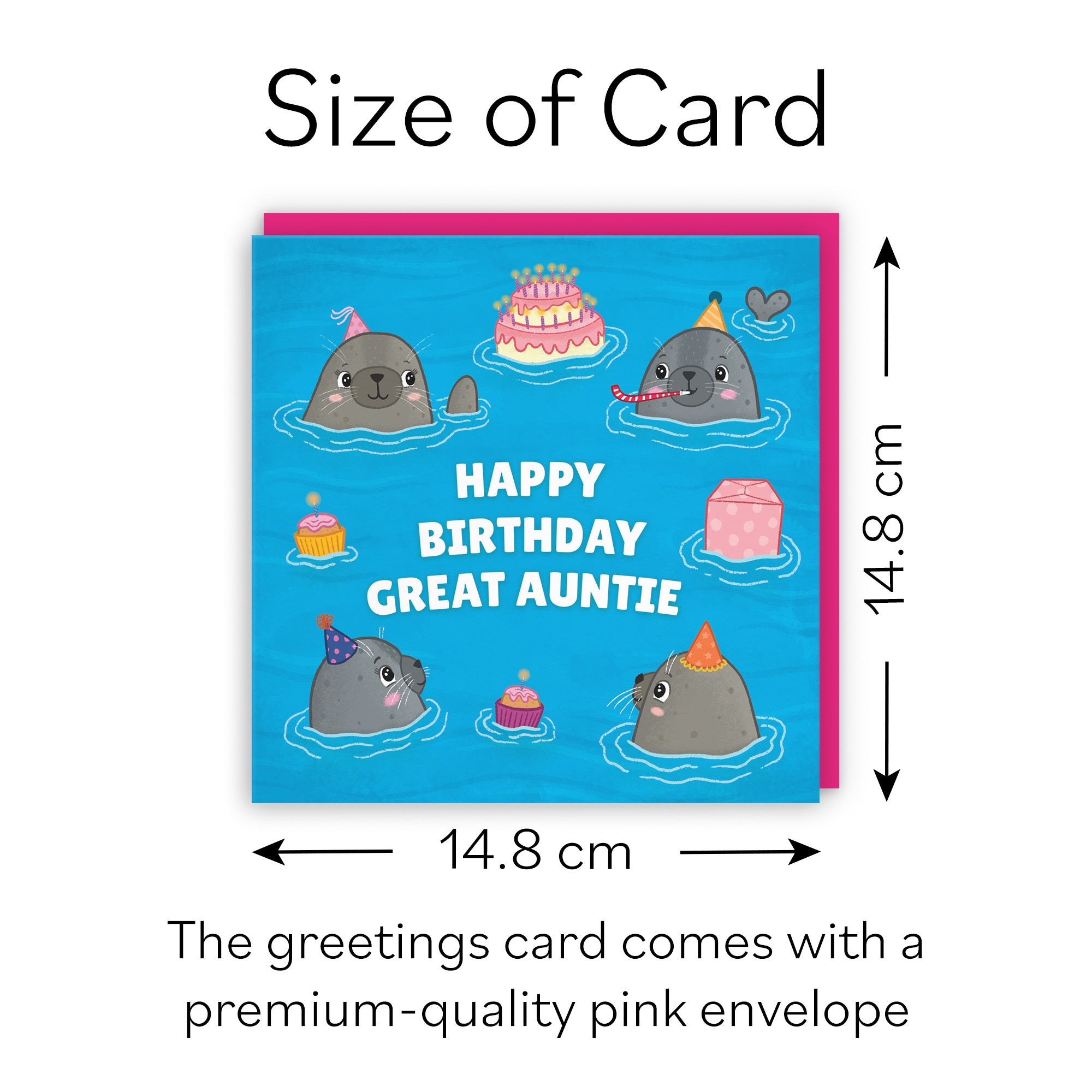 Great Auntie Cute Seals Birthday Card Ocean - Default Title (B09W2YDC66)