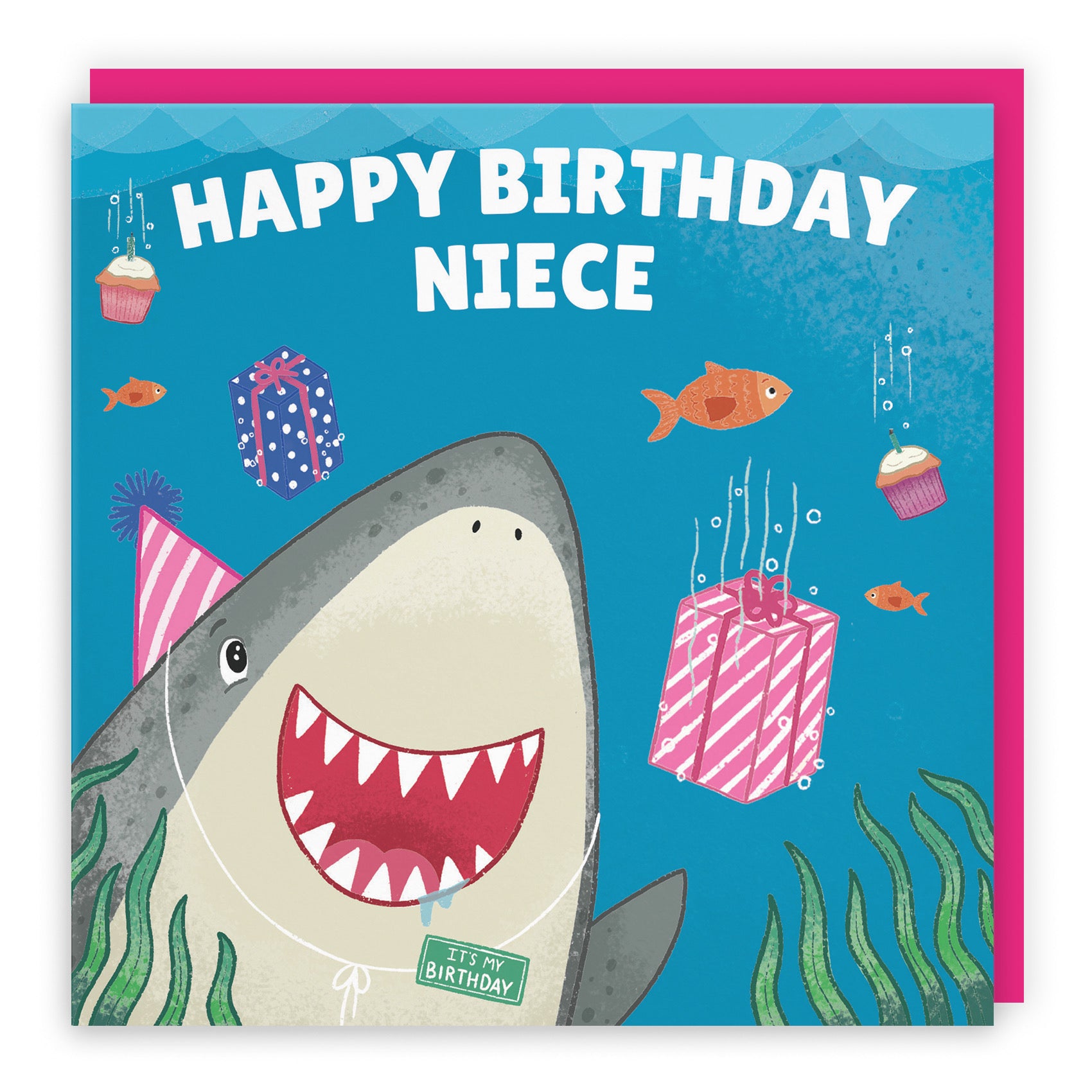 Niece Cute Shark Birthday Card Ocean - Default Title (B09W2YFWRP)