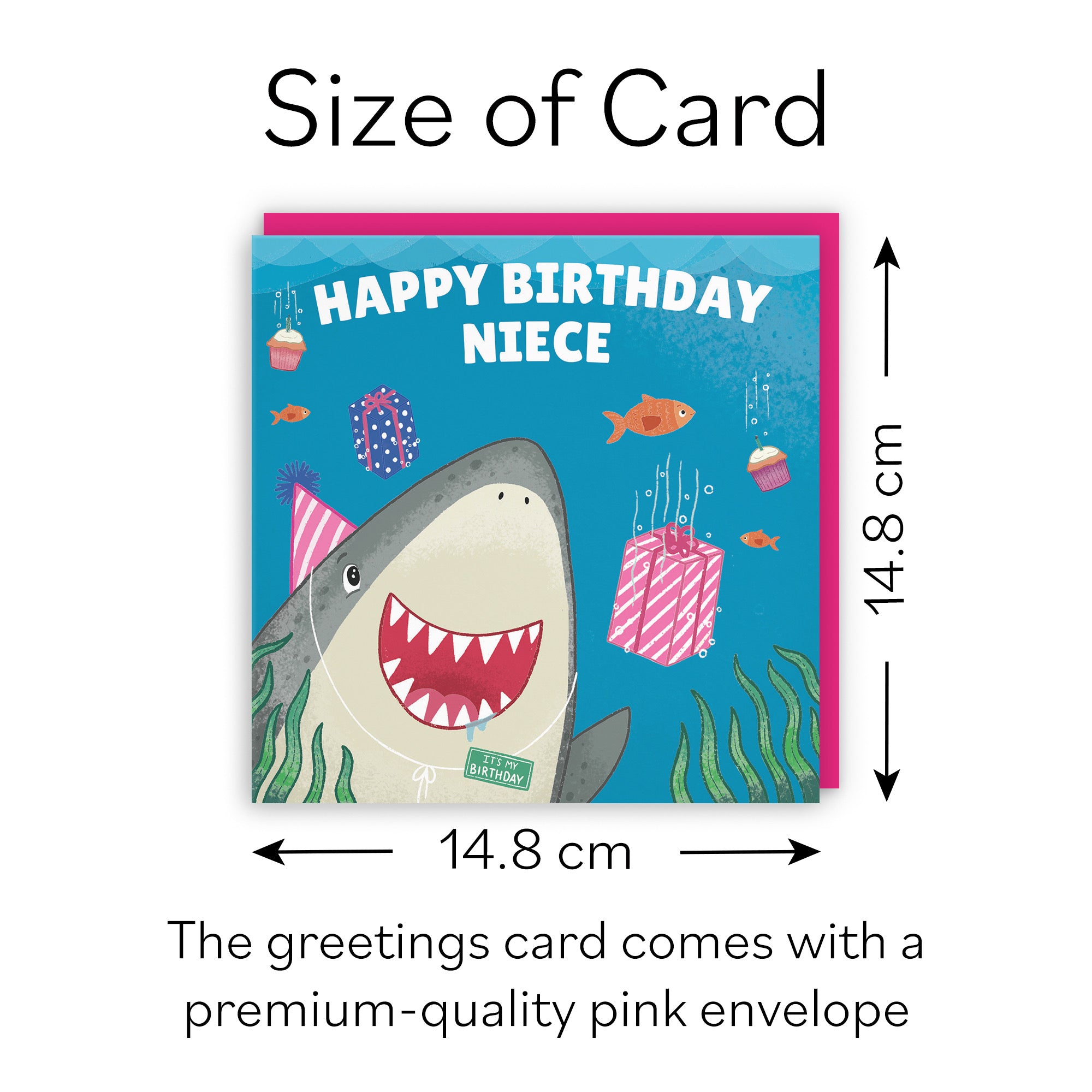 Niece Cute Shark Birthday Card Ocean - Default Title (B09W2YFWRP)