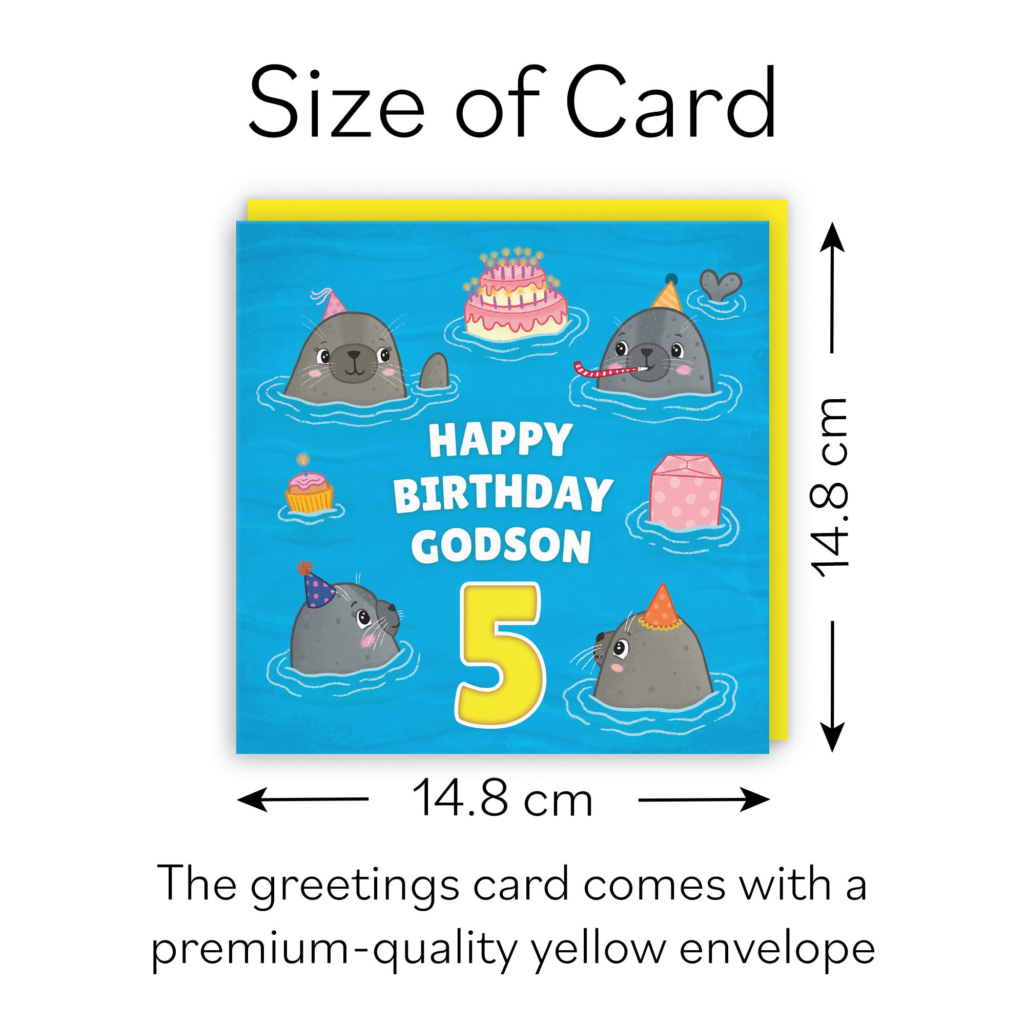 5th Godson Cute Seals Birthday Card Ocean - Default Title (B09W2YHL8H)