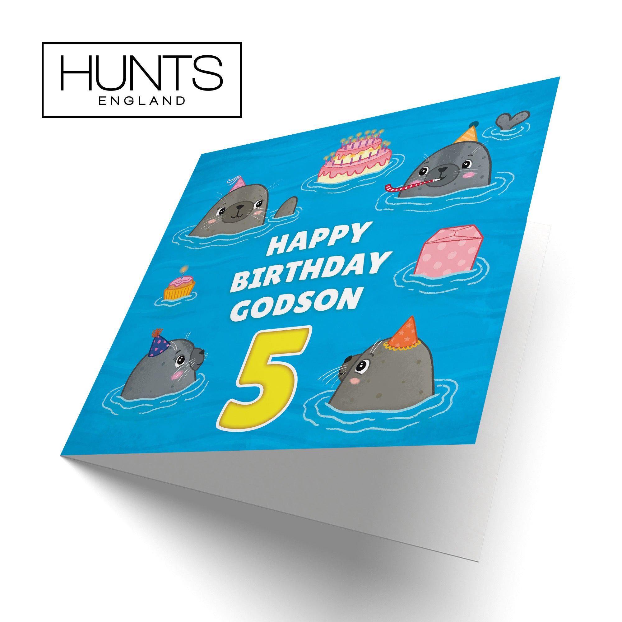 5th Godson Cute Seals Birthday Card Ocean - Default Title (B09W2YHL8H)