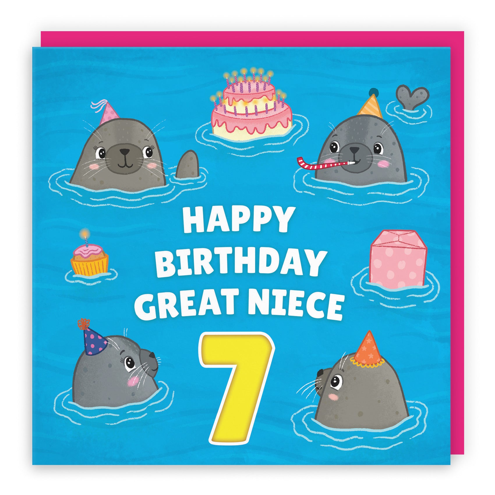 7th Great Niece Cute Seals Birthday Card Ocean - Default Title (B09W2YVN4J)