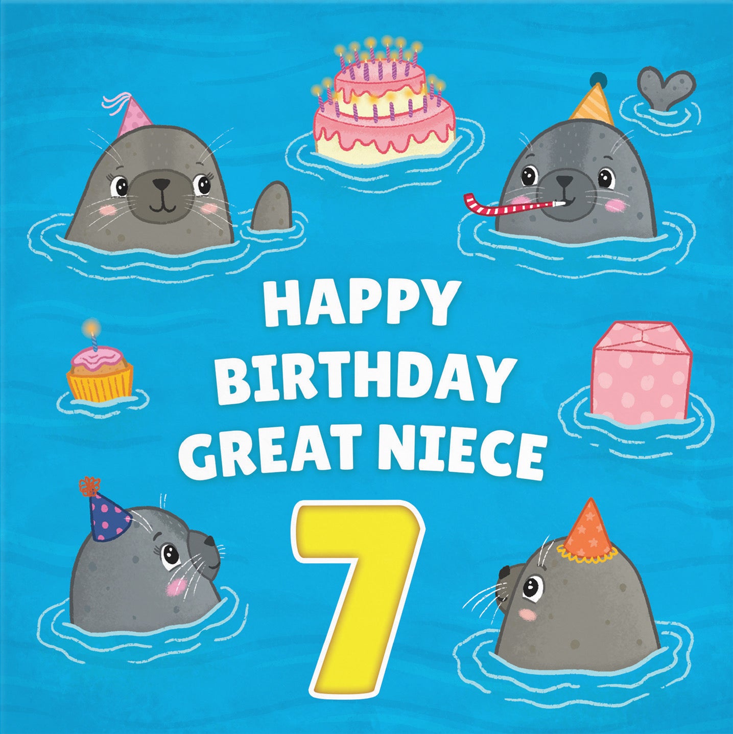 7th Great Niece Cute Seals Birthday Card Ocean - Default Title (B09W2YVN4J)