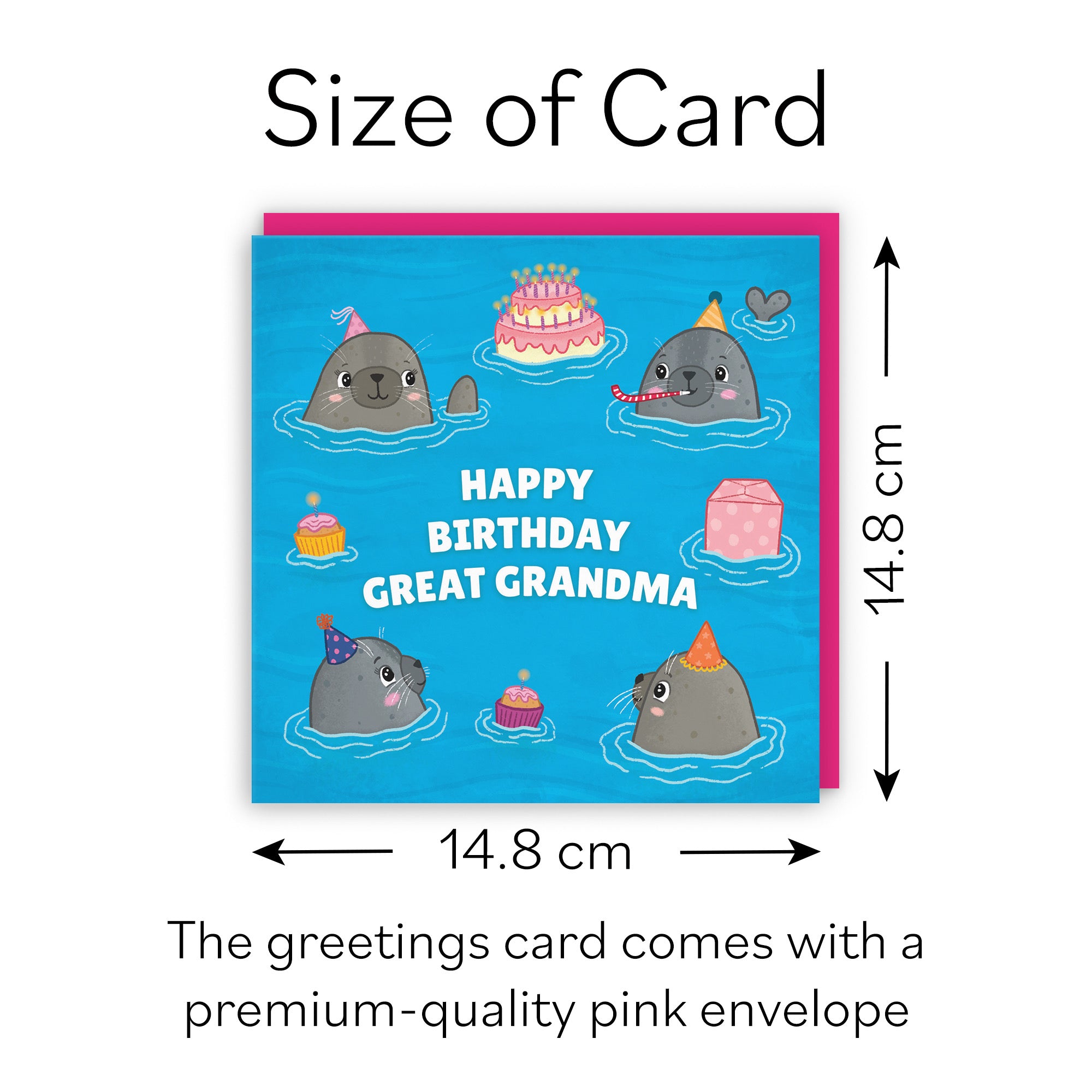 Great Grandma Cute Seals Birthday Card Ocean - Default Title (B09W2ZL8VM)