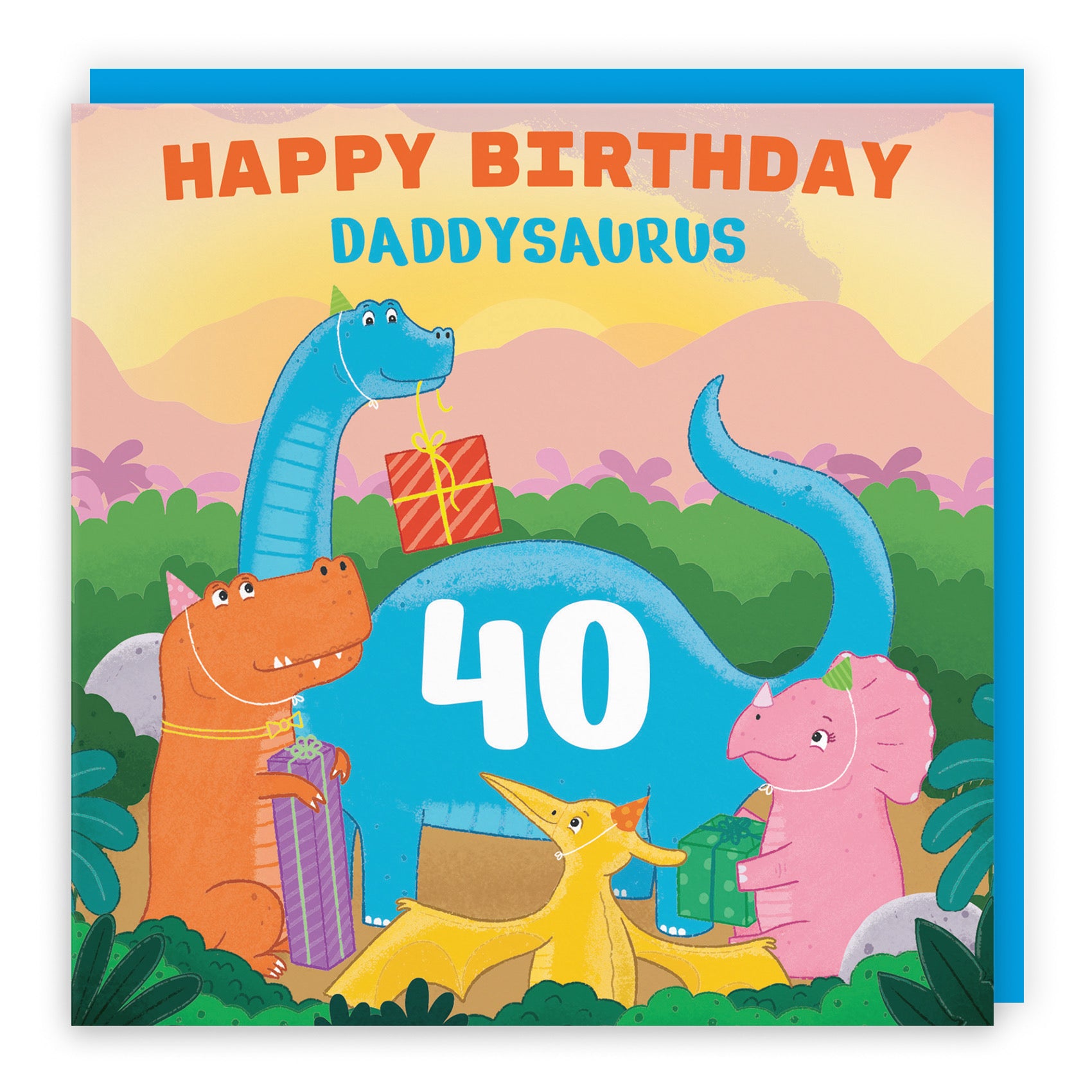 40th Daddy Dinosaur Party Birthday Card Imagination - Default Title (B09ZVFRLKB)