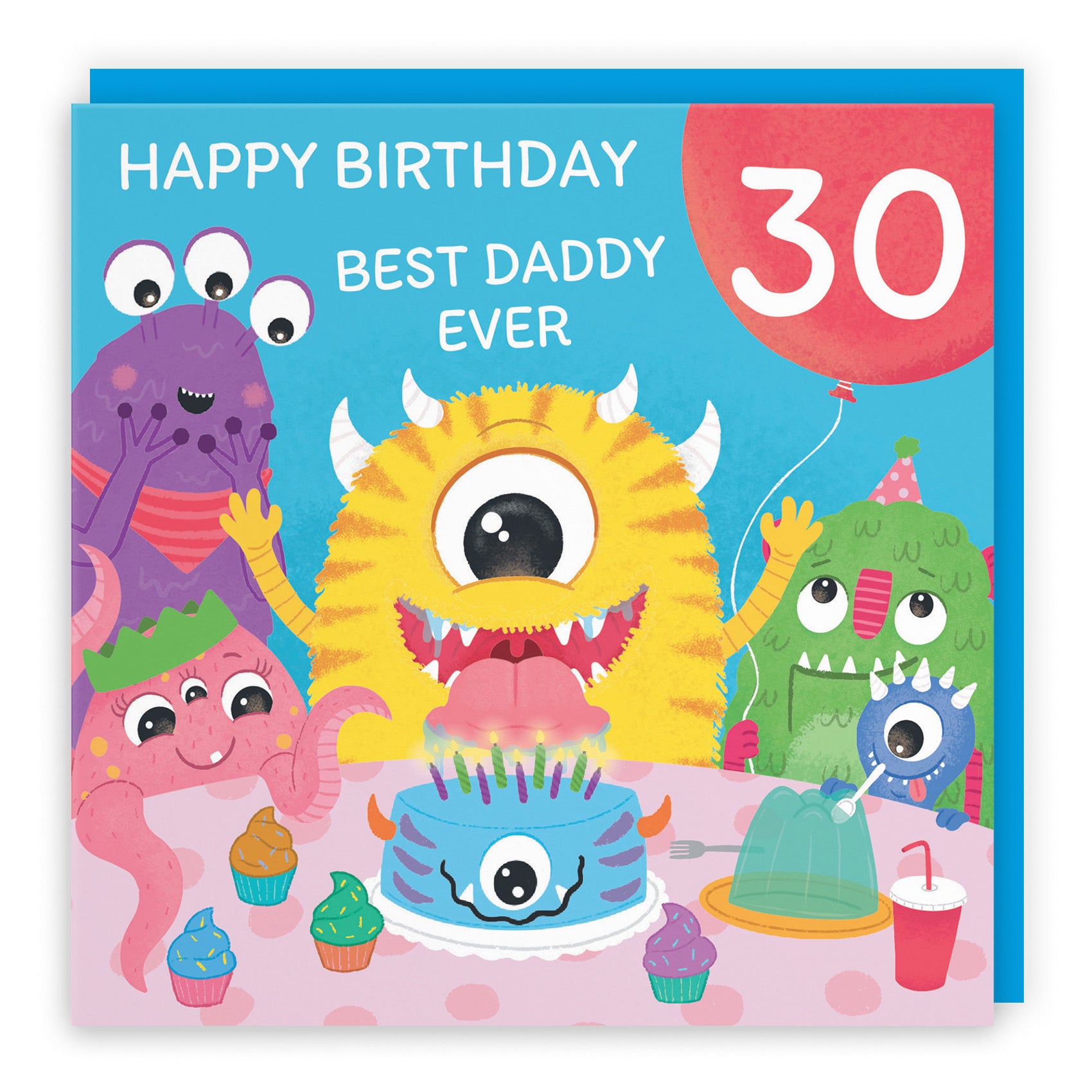 30th Daddy Monsters Party Birthday Card Imagination - Default Title (B09ZVG3J9T)