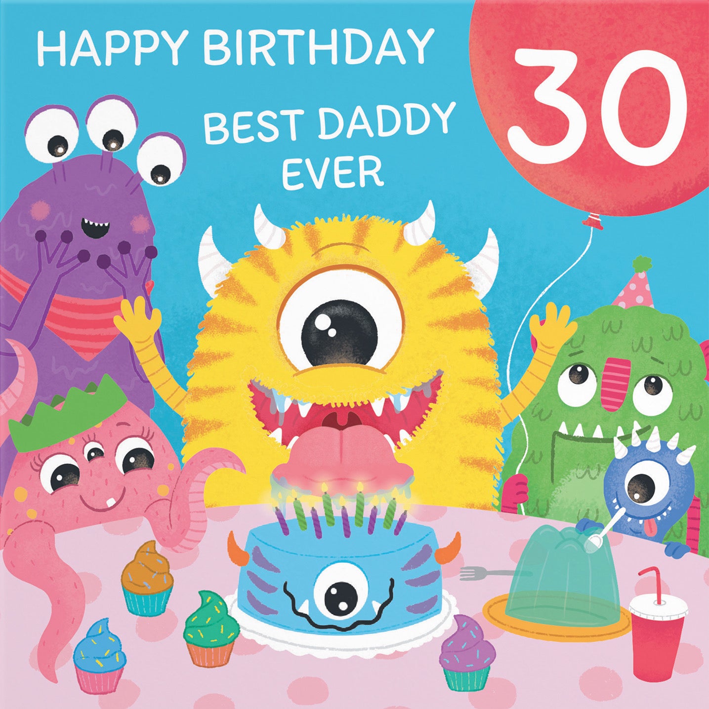 30th Daddy Monsters Party Birthday Card Imagination - Default Title (B09ZVG3J9T)