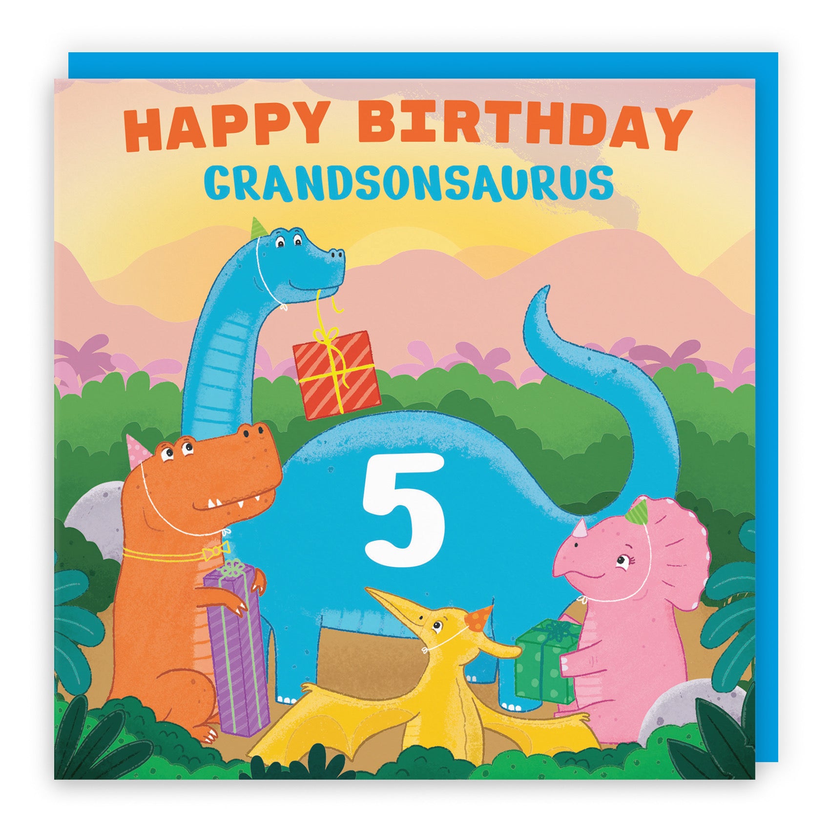 5th Grandson Dinosaur Party Birthday Card Imagination - Default Title (B09ZVG8KKC)