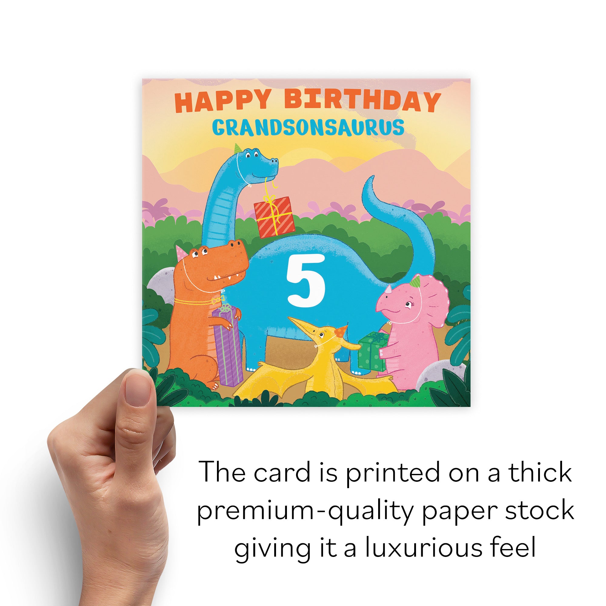 5th Grandson Dinosaur Party Birthday Card Imagination - Default Title (B09ZVG8KKC)