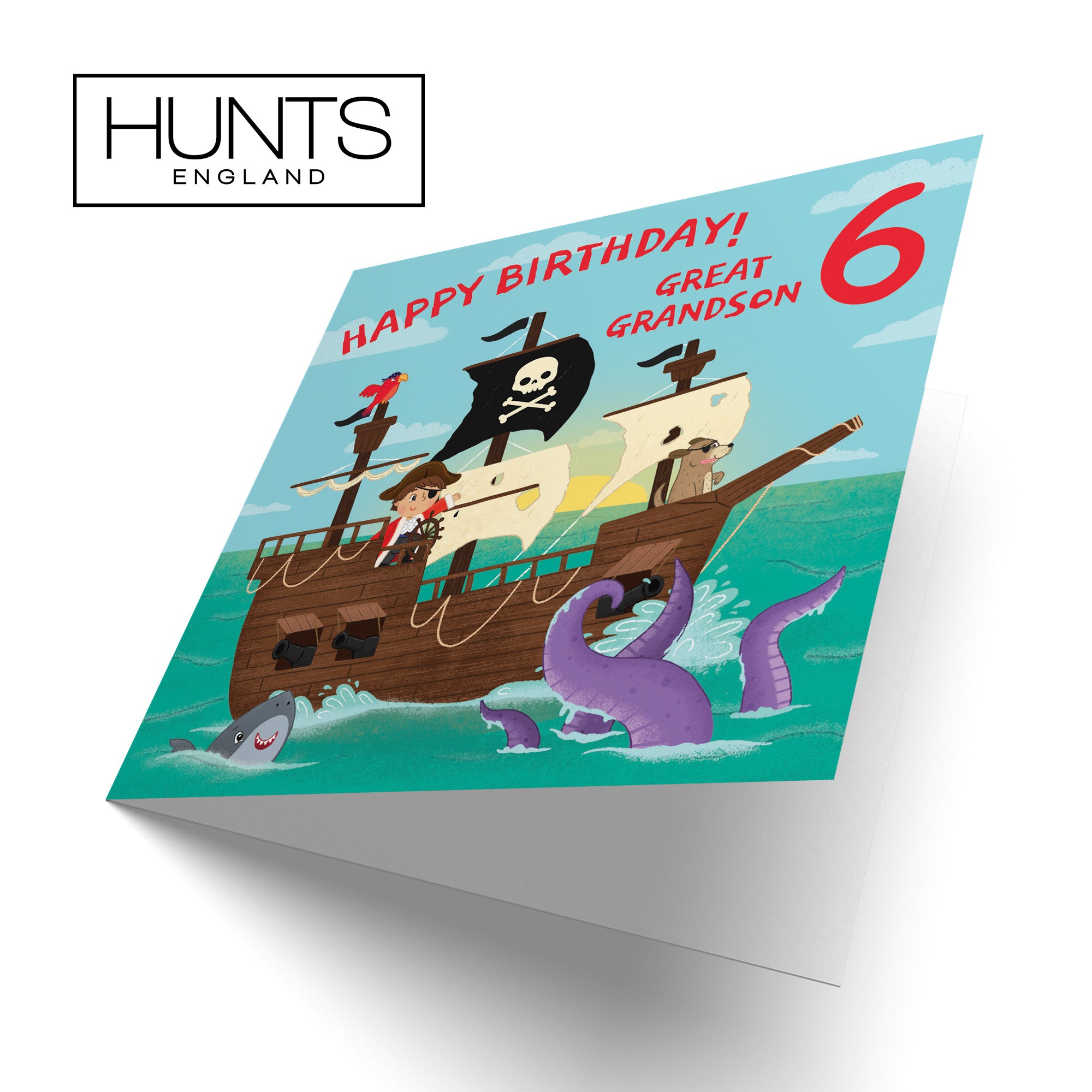 6th Great Grandson Pirate Ship Birthday Card Imagination - Default Title (B09ZVGF2VK)