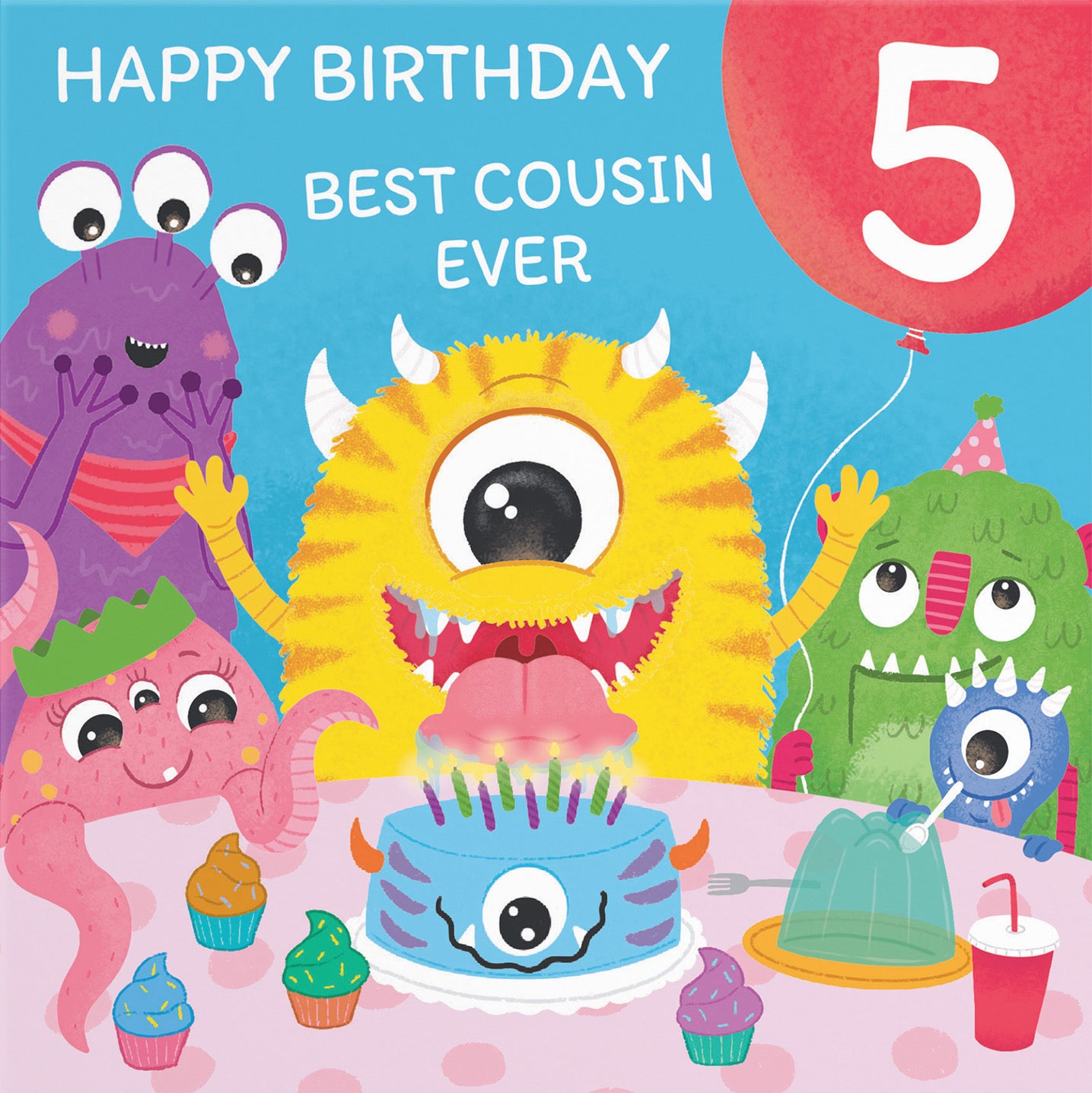 5th Cousin Birthday Card Monsters Party Imagination - Default Title (B09ZVGF4WG)