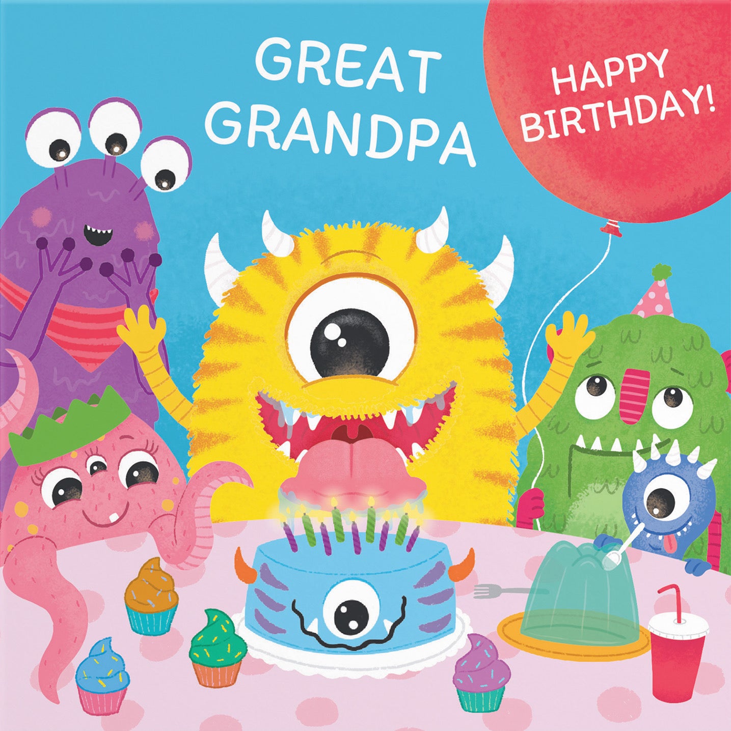 Great Grandpa Monsters Party Cute Birthday Card Imagination - Default Title (B09ZVGP6SD)