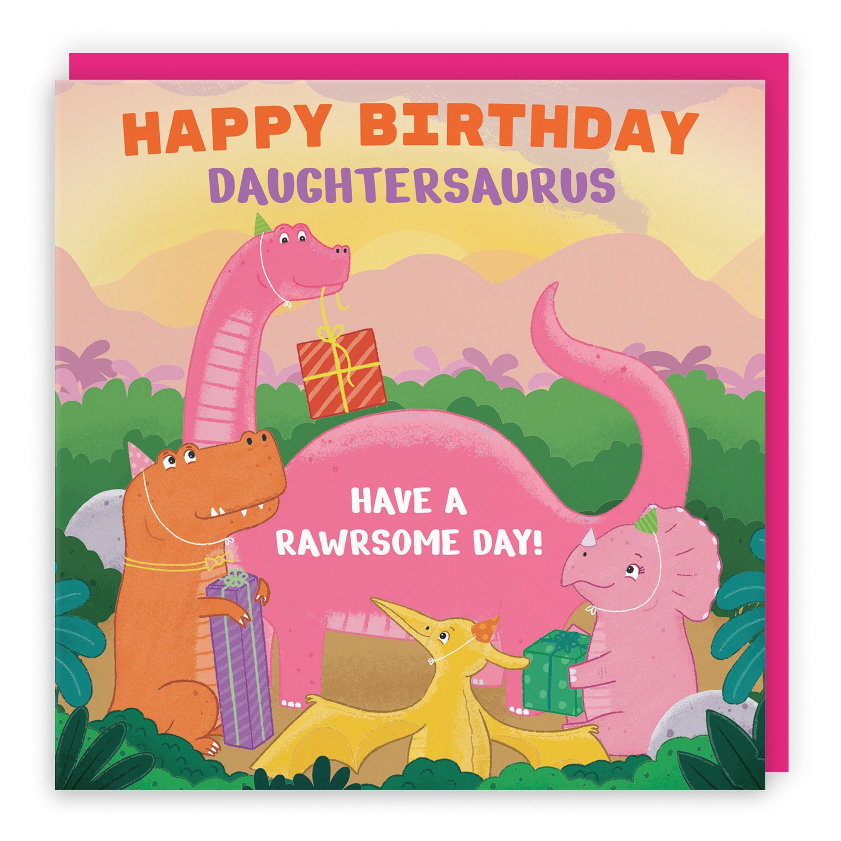 Daughter Birthday Dinosaur Party Children's Card Imagination - Default Title (B09ZVGQ84Q)