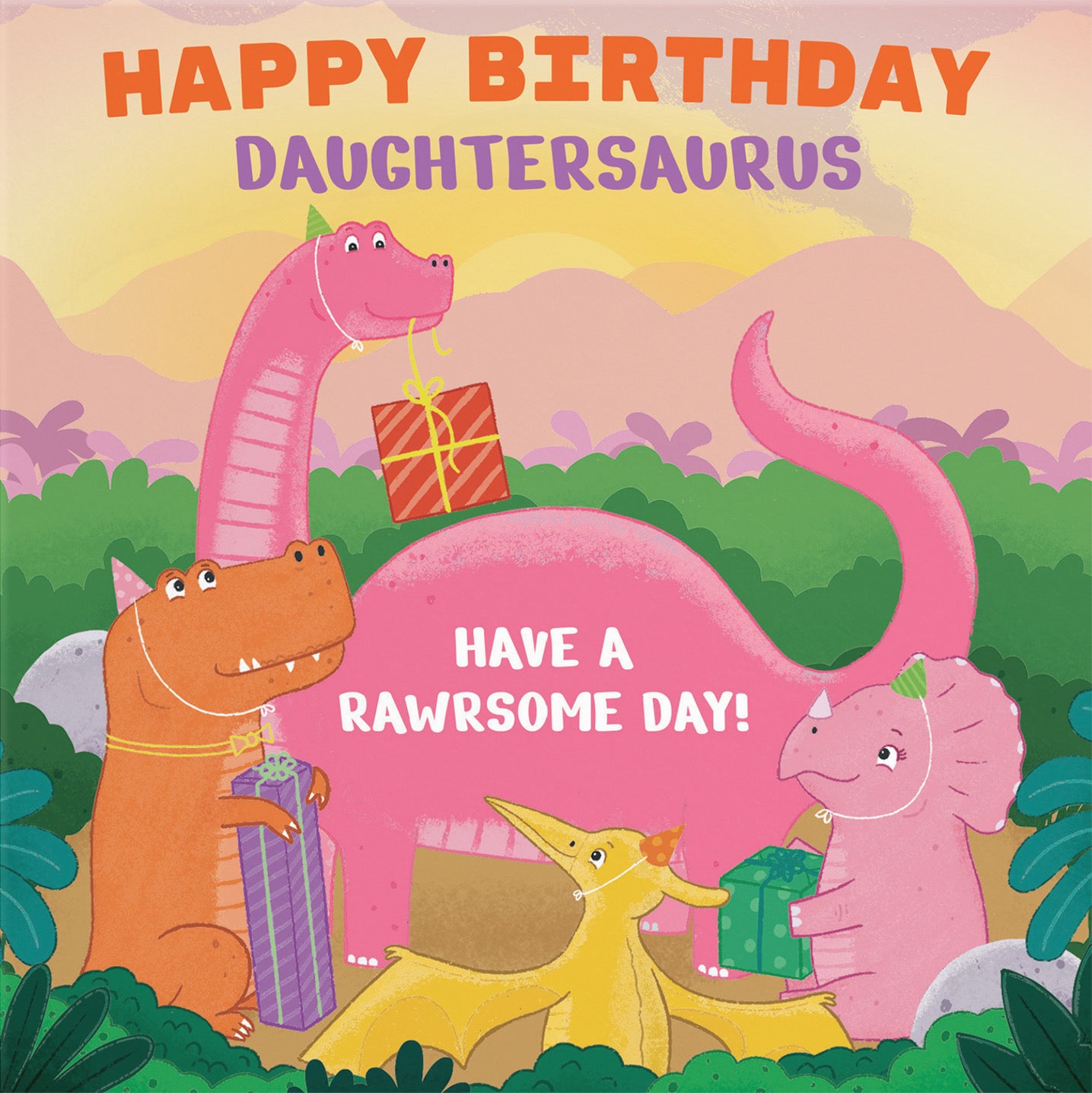 Daughter Birthday Dinosaur Party Children's Card Imagination - Default Title (B09ZVGQ84Q)