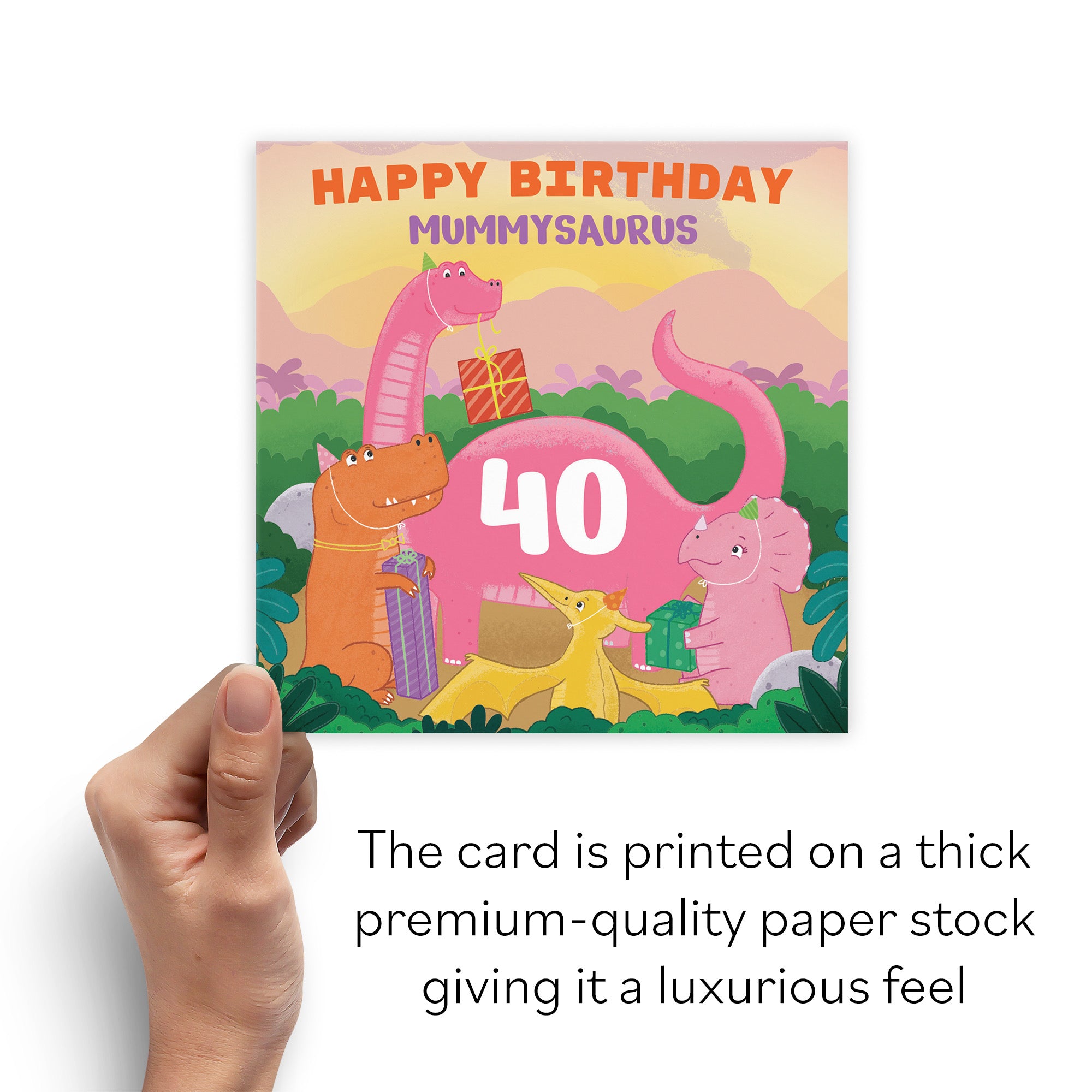 40th Mummy Dinosaur Party Birthday Card Imagination - Default Title (B09ZVGRMPL)