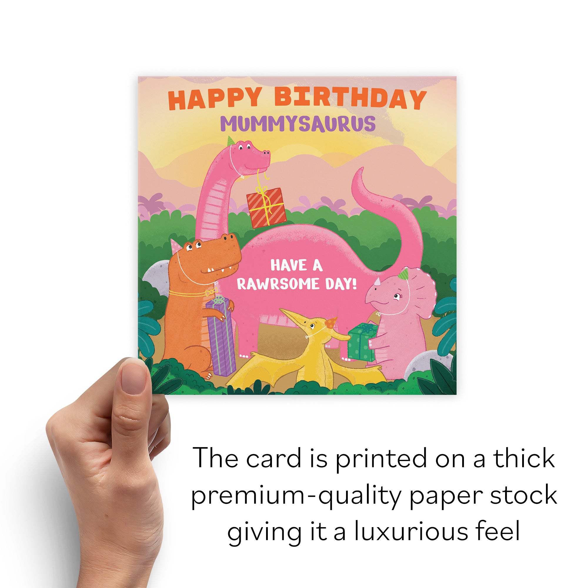 Mummy Birthday Dinosaur Party Card Imagination - Default Title (B09ZVGSK6V)