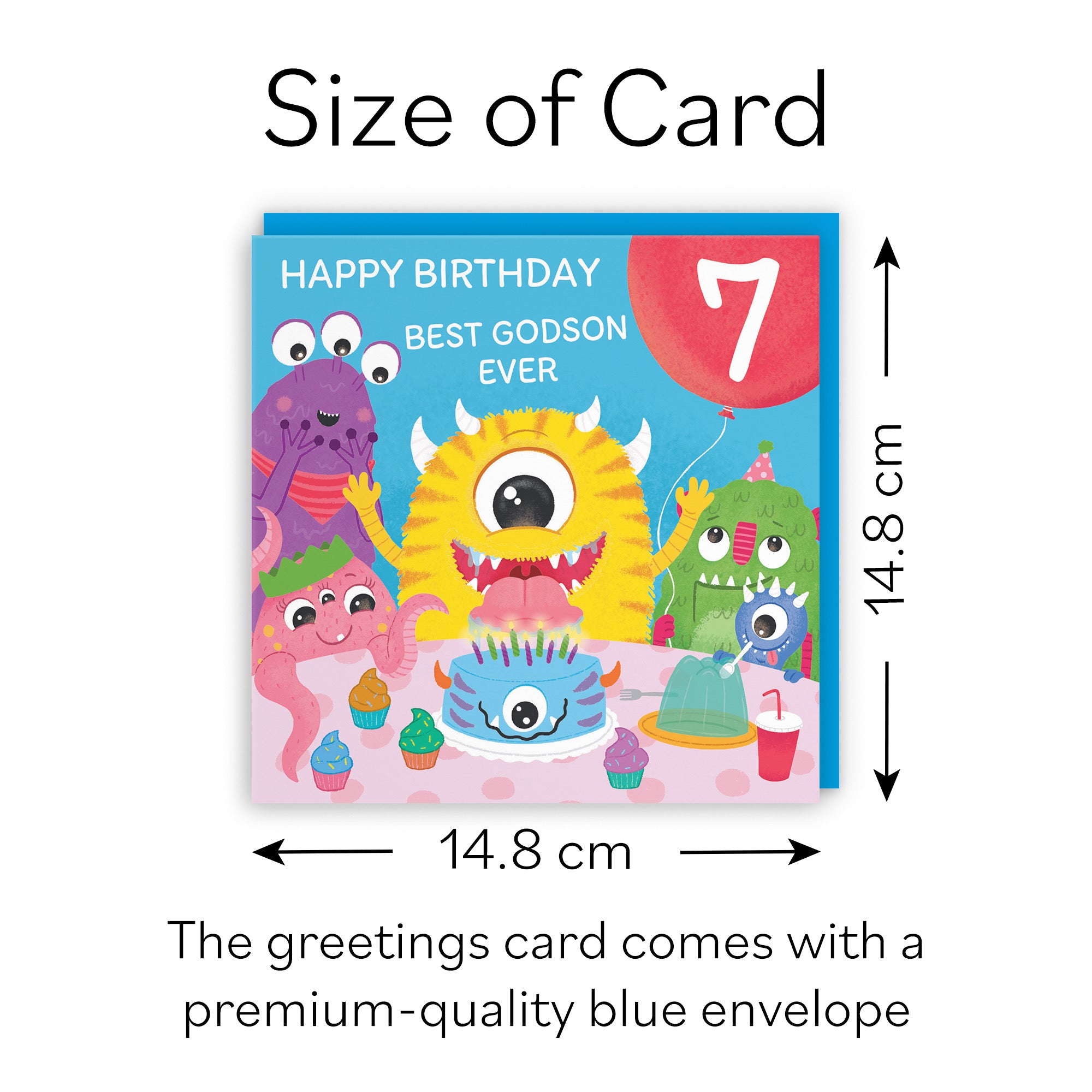 7th Godson Monsters Party Birthday Card Imagination - Default Title (B09ZVGYPXP)