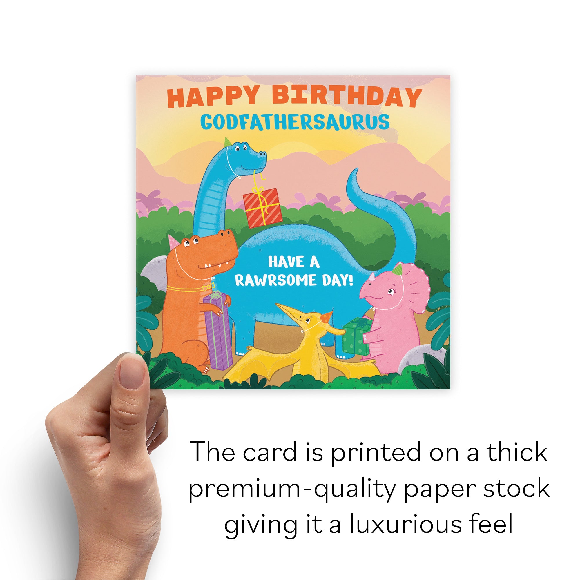 Godfather Birthday Dinosaur Party Children's Card Imagination - Default Title (B09ZVH3J7R)