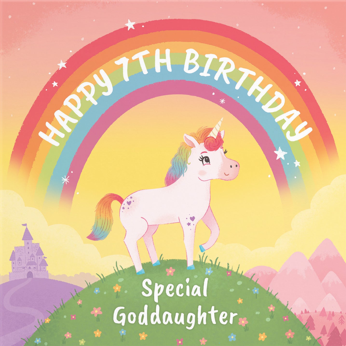 7th Goddaughter Unicorn Birthday Card Imagination - Default Title (B09ZVH5BJ1)