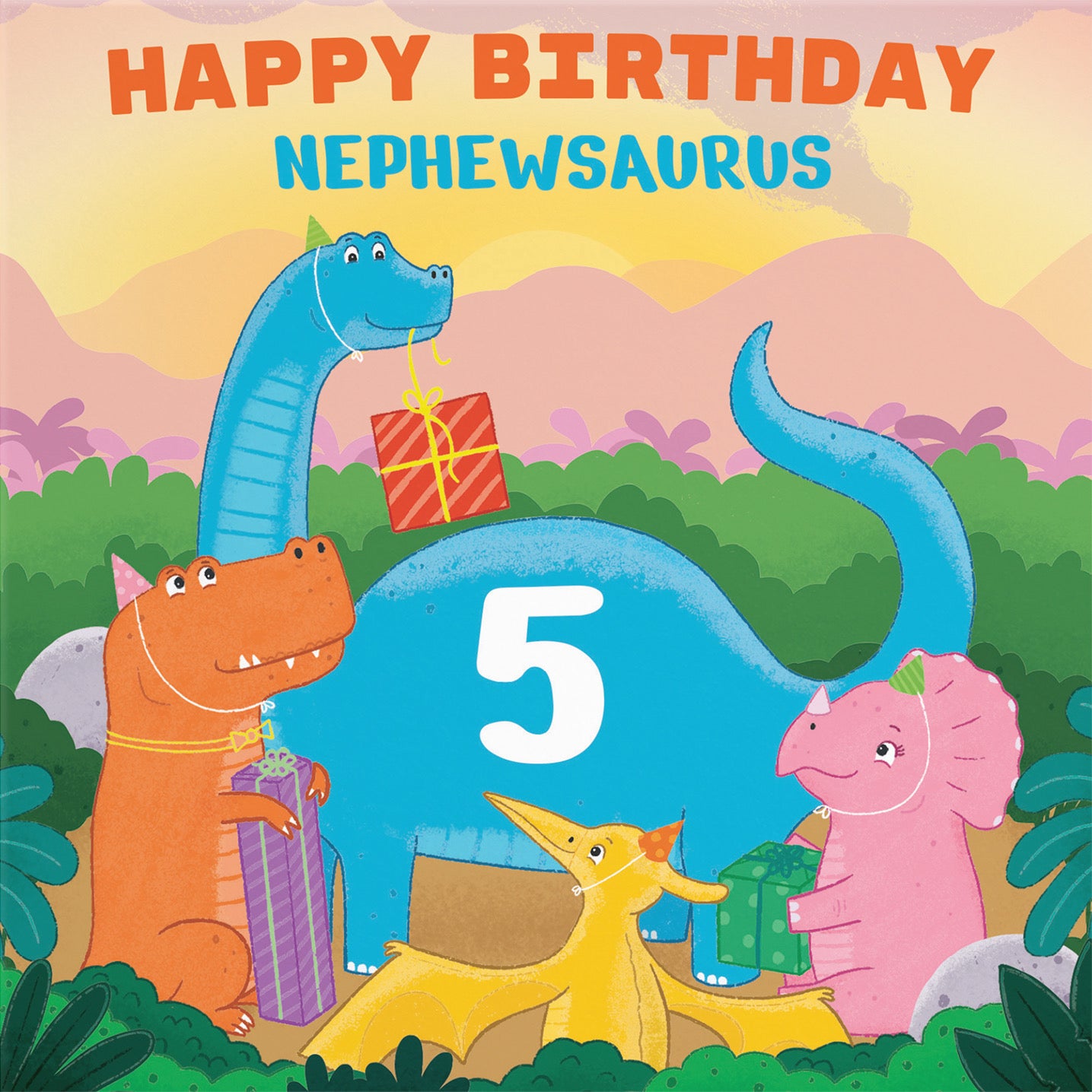 5th Nephew Dinosaur Party Birthday Card Imagination - Default Title (B09ZVHDKT2)