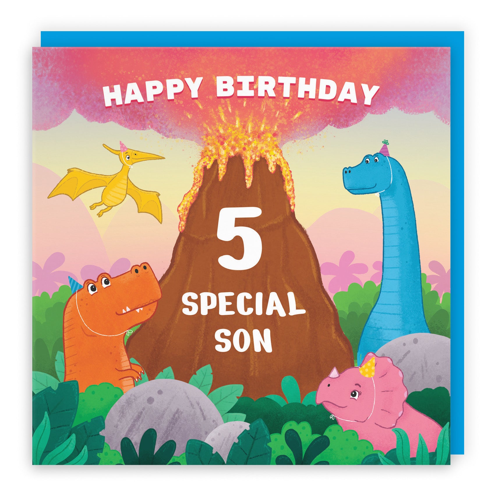 5th Son Birthday Card Dinosaurs And Volcano Imagination - Default Title (B09ZVHFXTL)