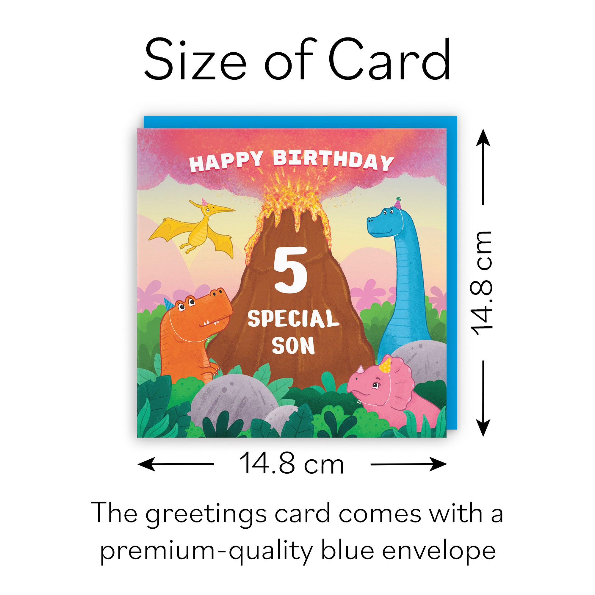 5th Son Birthday Card Dinosaurs And Volcano Imagination - Default Title (B09ZVHFXTL)