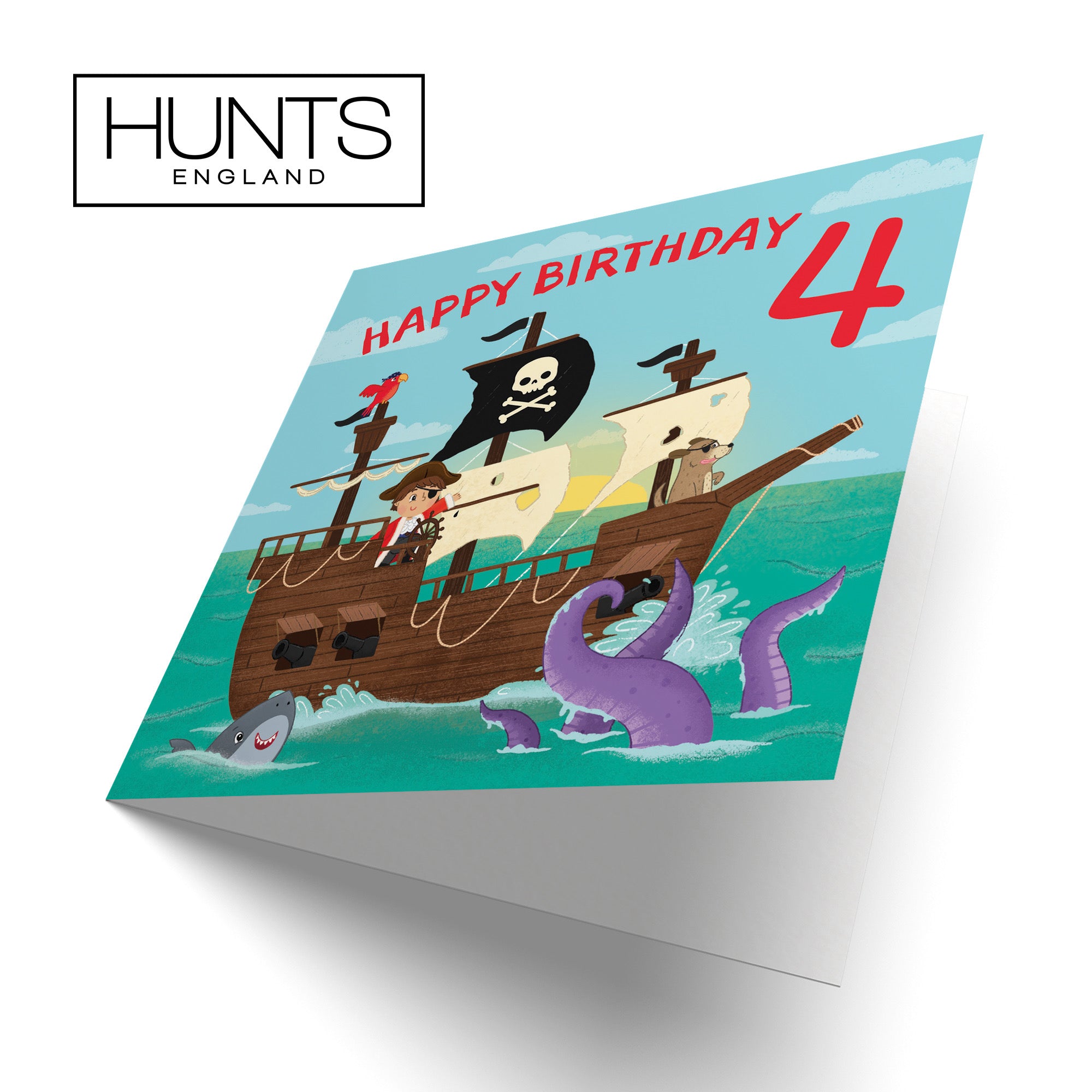 4th Birthday Card Pirate Ship Imagination - Default Title (B09ZVHL1X3)