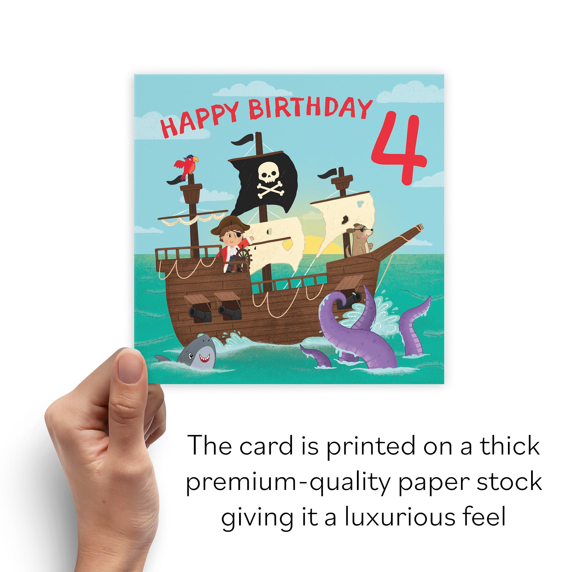 4th Birthday Card Pirate Ship Imagination - Default Title (B09ZVHL1X3)