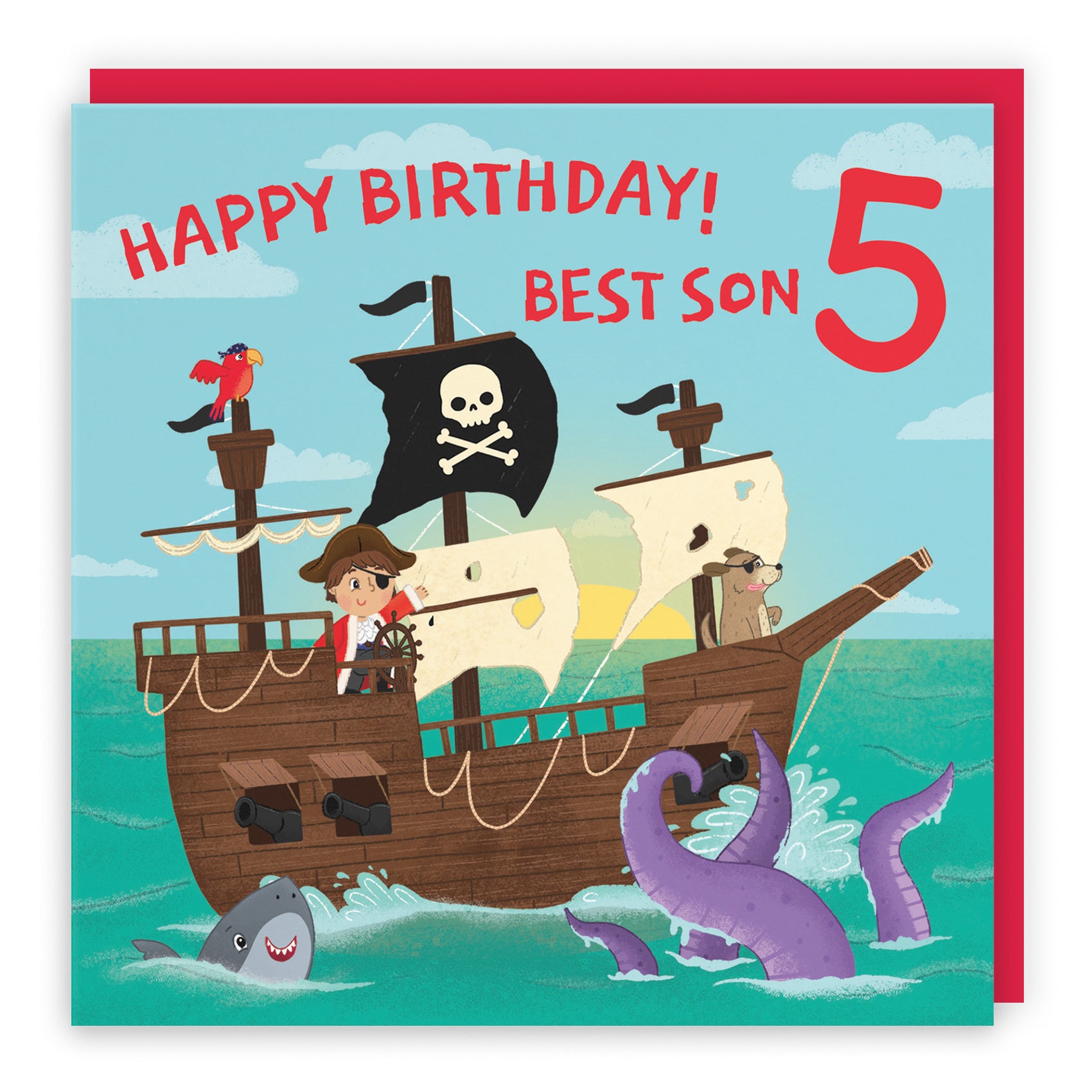 5th Son Pirate Ship Birthday Card Imagination - Default Title (B09ZVHLFJH)