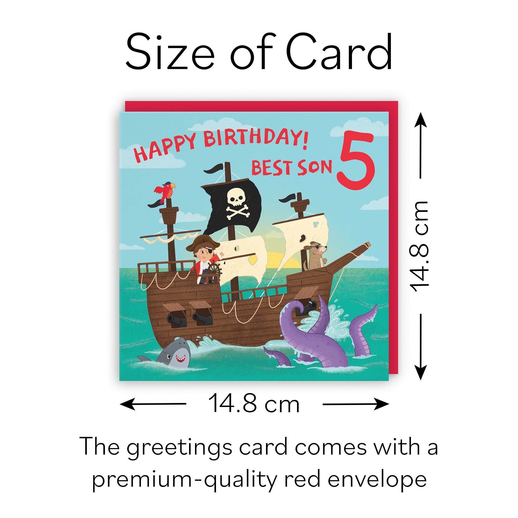 5th Son Pirate Ship Birthday Card Imagination - Default Title (B09ZVHLFJH)