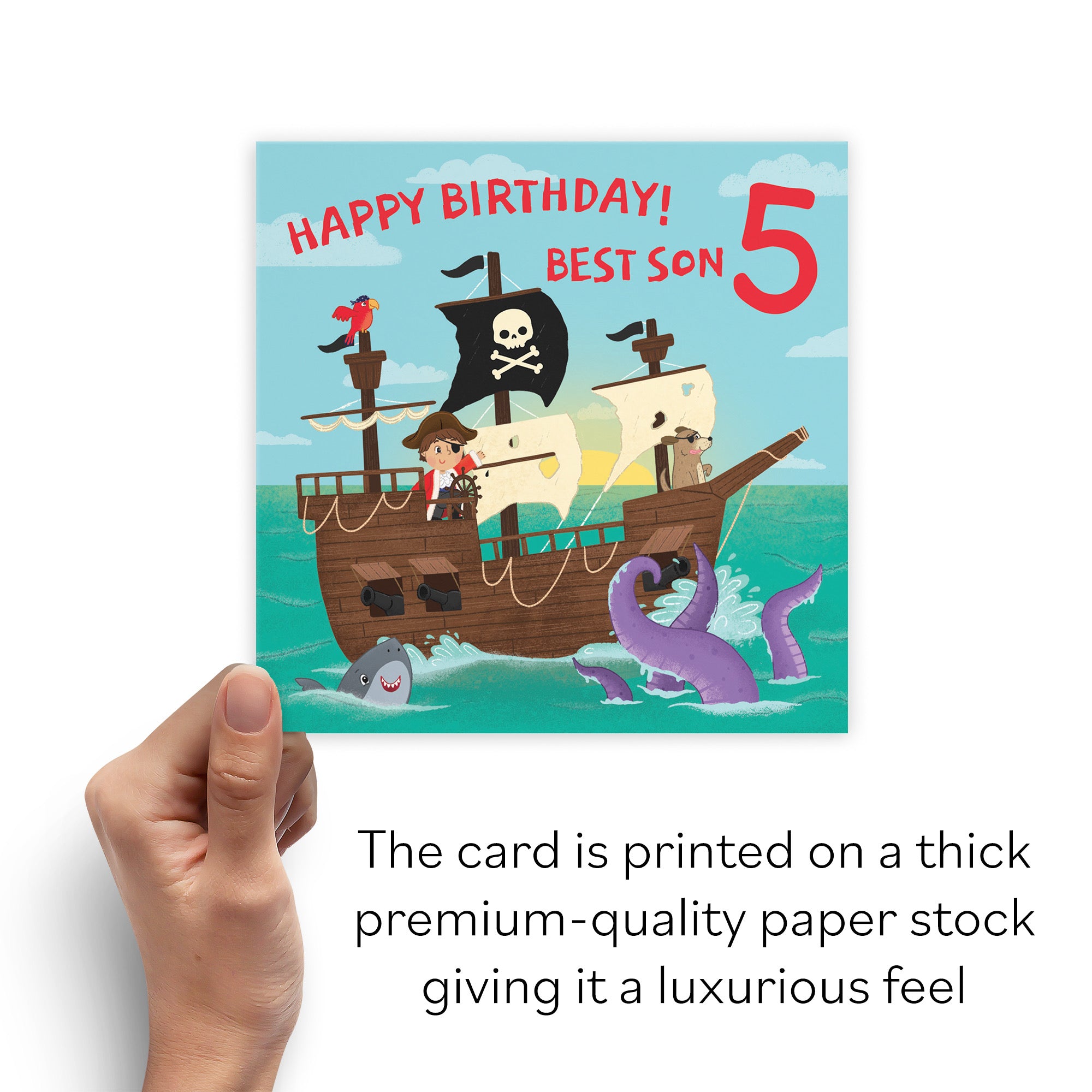 5th Son Pirate Ship Birthday Card Imagination - Default Title (B09ZVHLFJH)