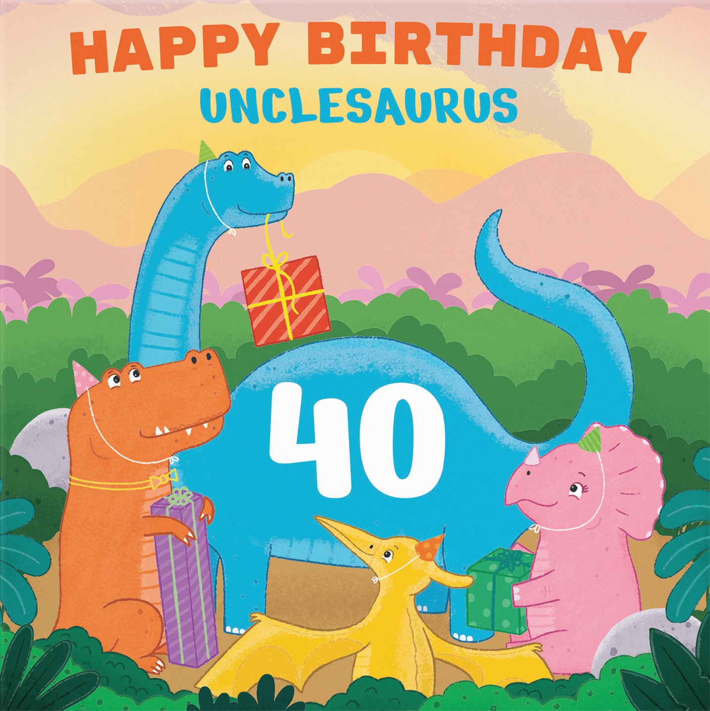 40th Uncle Dinosaur Party Birthday Card Imagination - Default Title (B09ZVHMBV3)