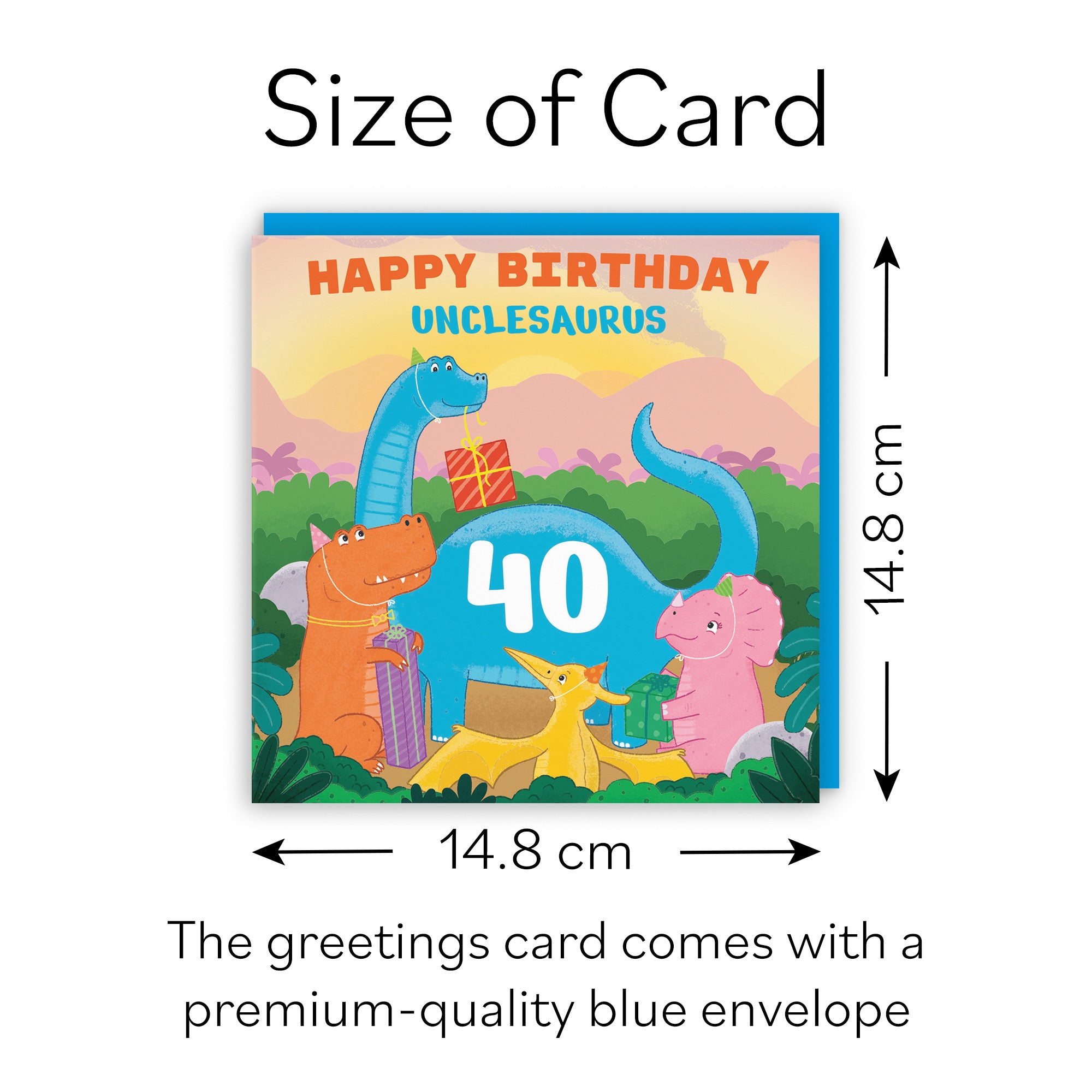 40th Uncle Dinosaur Party Birthday Card Imagination - Default Title (B09ZVHMBV3)