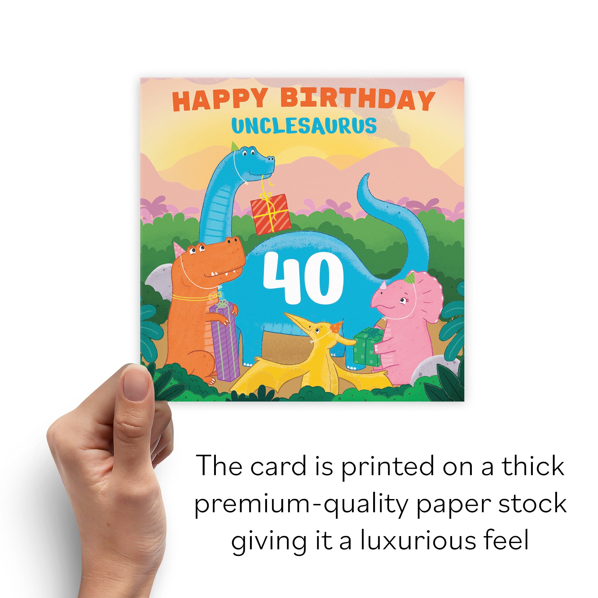 40th Uncle Dinosaur Party Birthday Card Imagination - Default Title (B09ZVHMBV3)