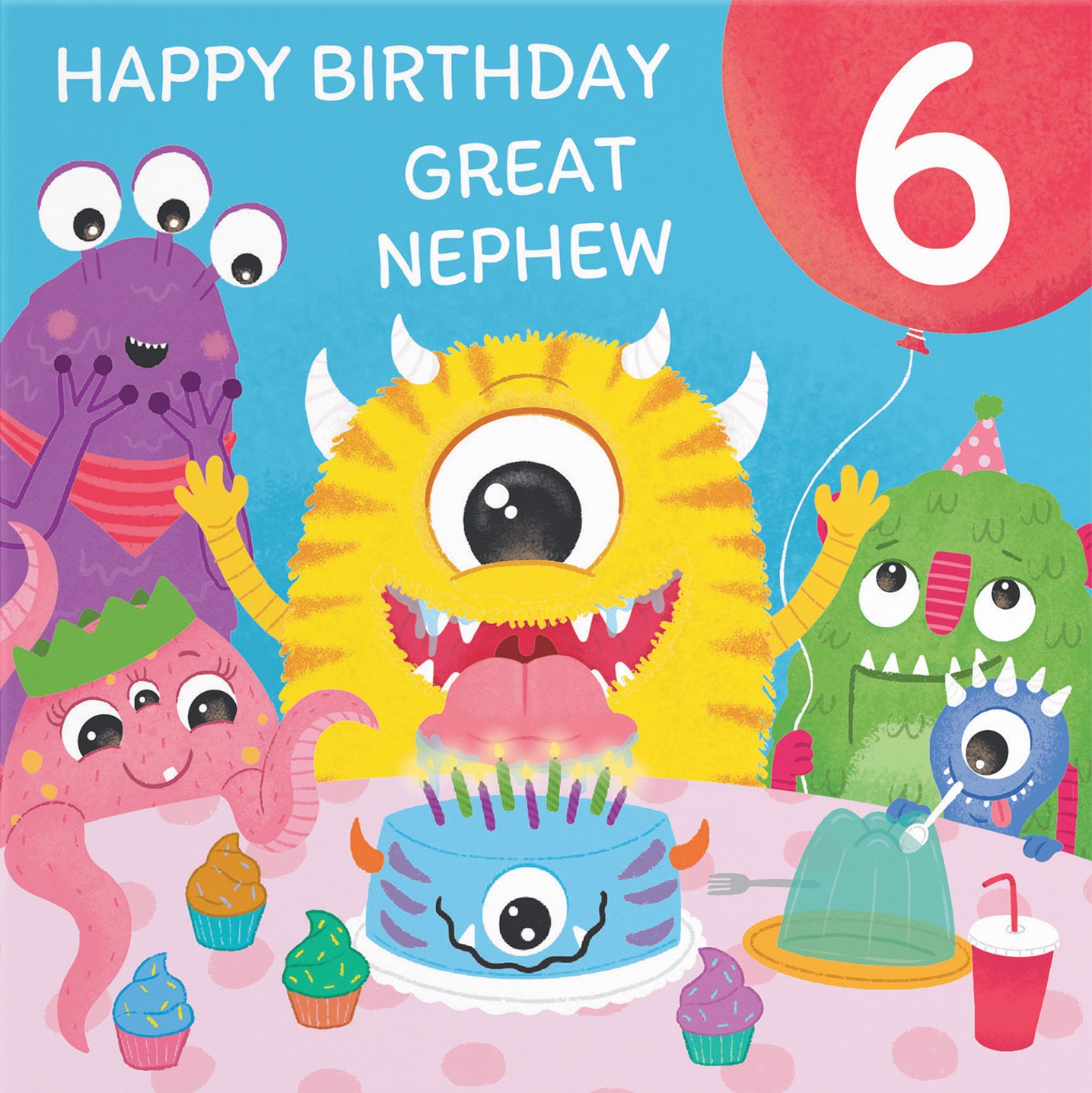 6th Great Nephew Monsters Party Birthday Card Imagination - Default Title (B09ZVJ3HP3)