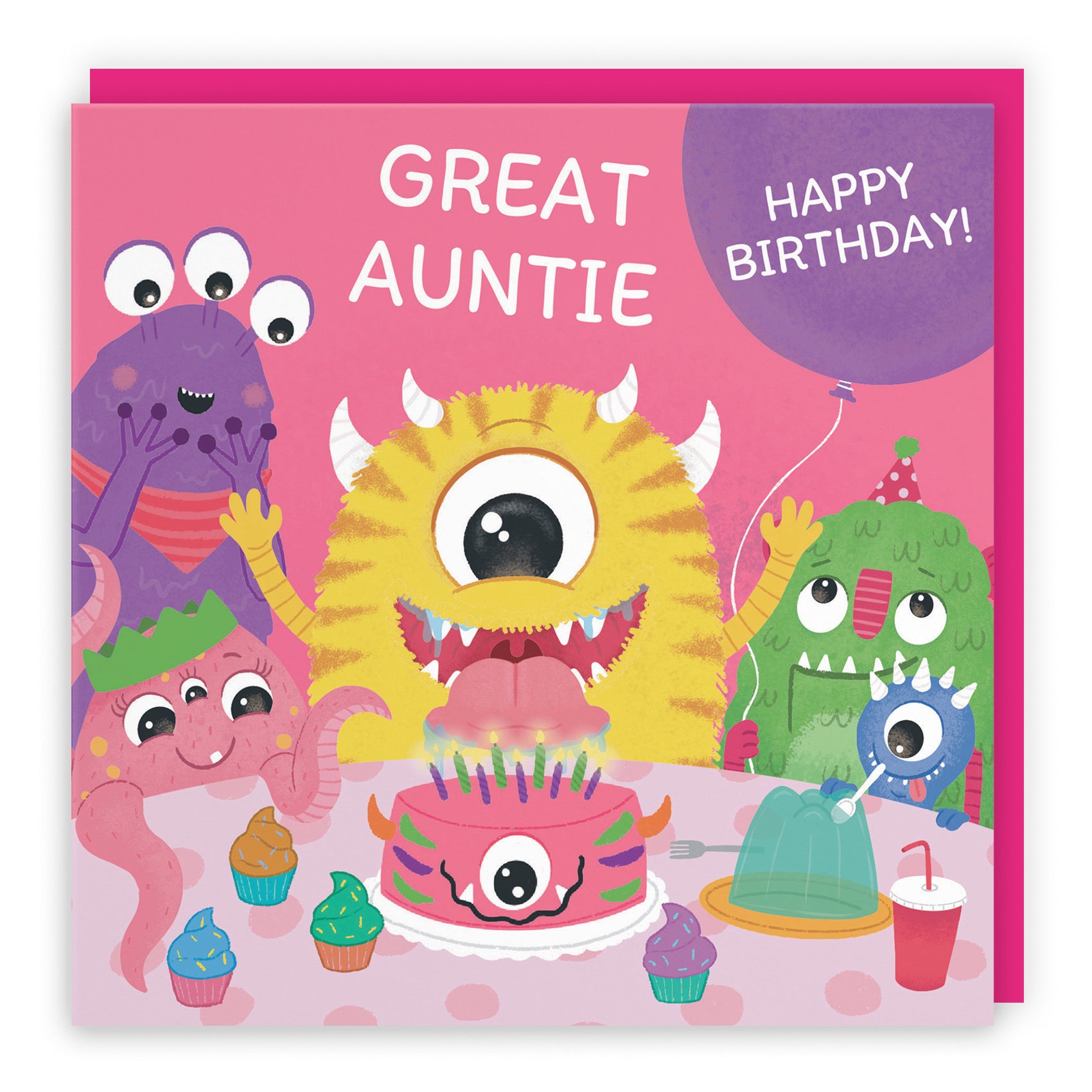 Great Auntie Monsters Party Cute Birthday Card Imagination - Default Title (B09ZVJK2VG)