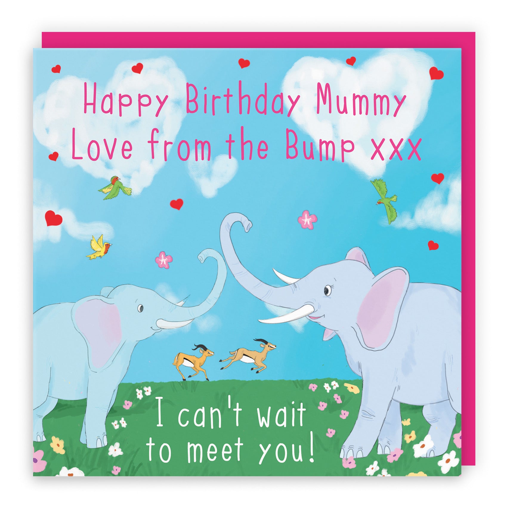 Mummy From Bump Elephants Birthday Card Cute Animals - Default Title (B0B46HXRL8)