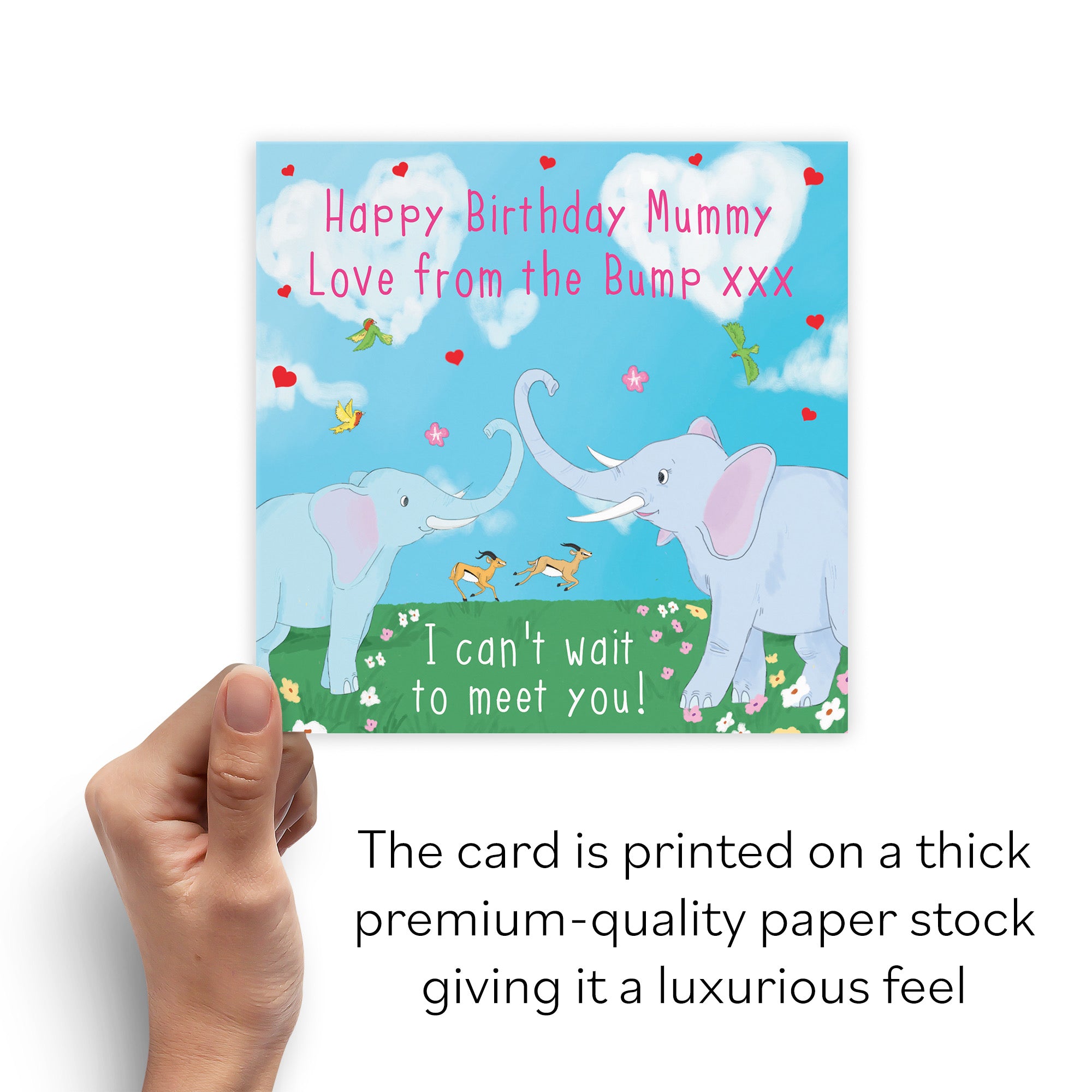 Mummy From Bump Elephants Birthday Card Cute Animals - Default Title (B0B46HXRL8)