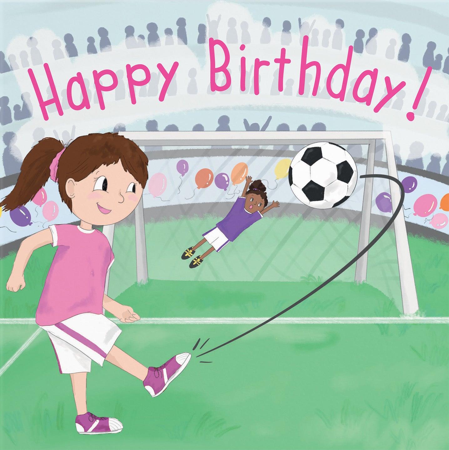 Girls Football Penalty Birthday Card Adventurers - Default Title (B0B46J7846)