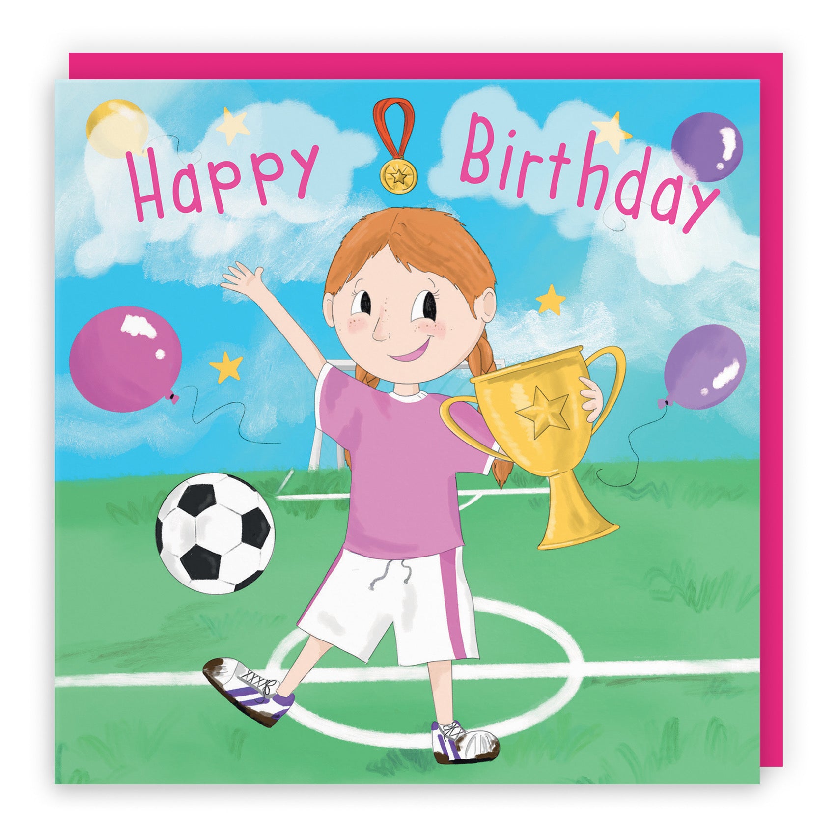 Girls Football Kick-ups Birthday Card Adventurers - Default Title (B0B46J8BFK)