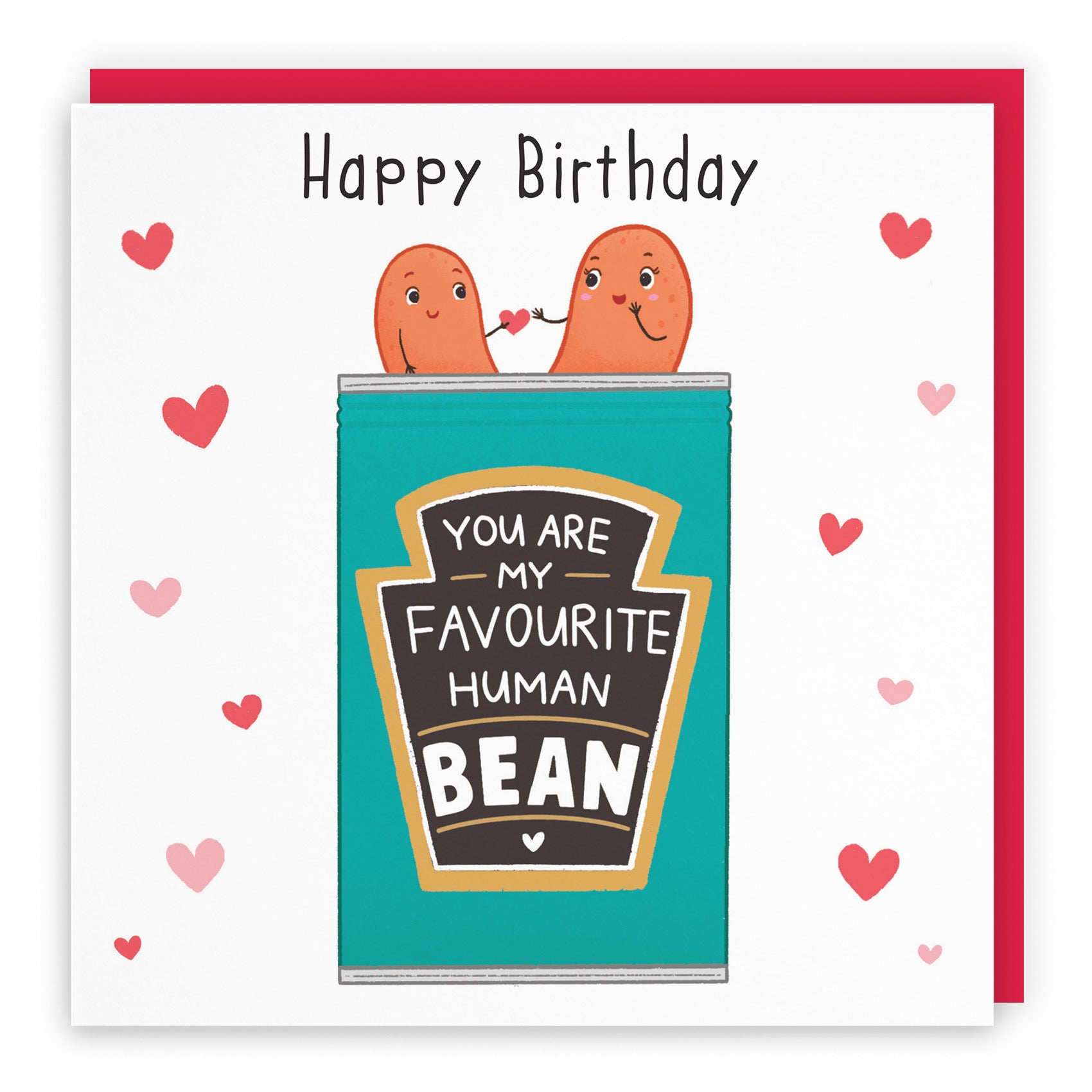 Favourite Bean Birthday Card Hearts Iconic - Default Title (B0B46JC3HJ)