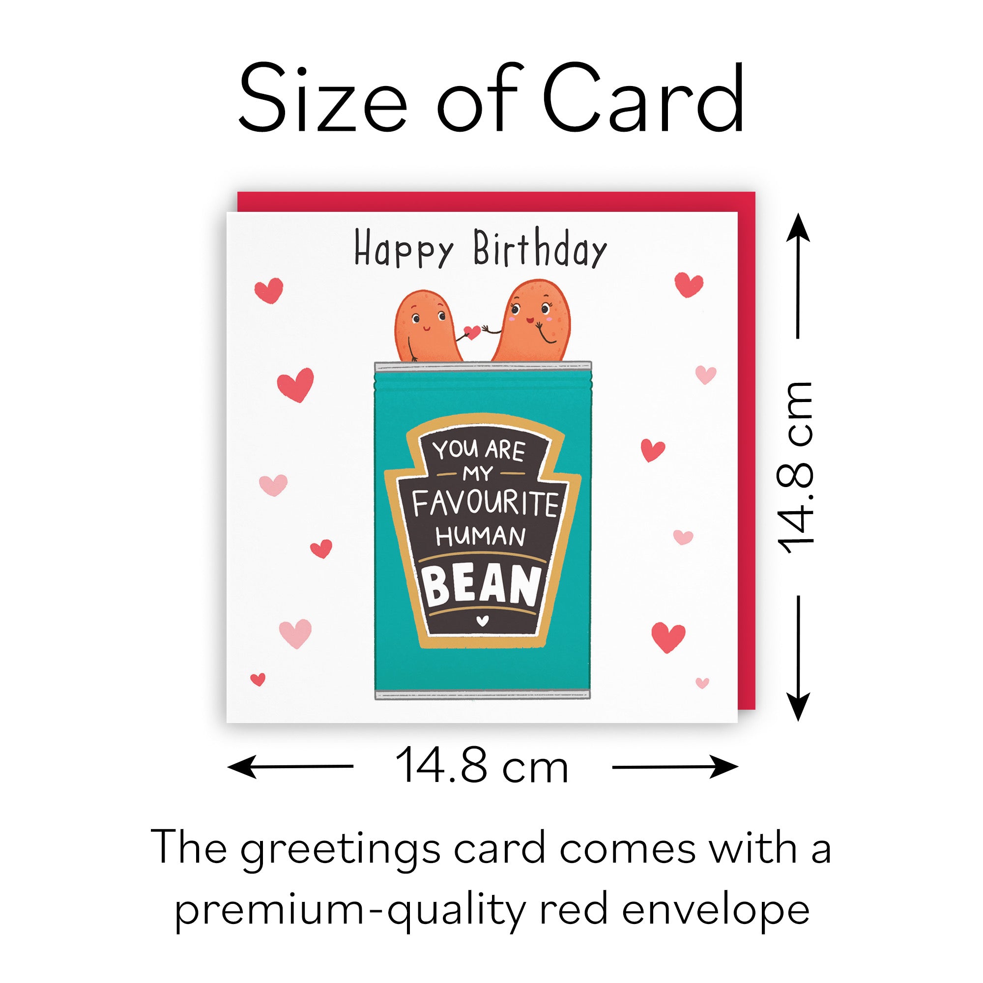 Favourite Bean Birthday Card Hearts Iconic - Default Title (B0B46JC3HJ)