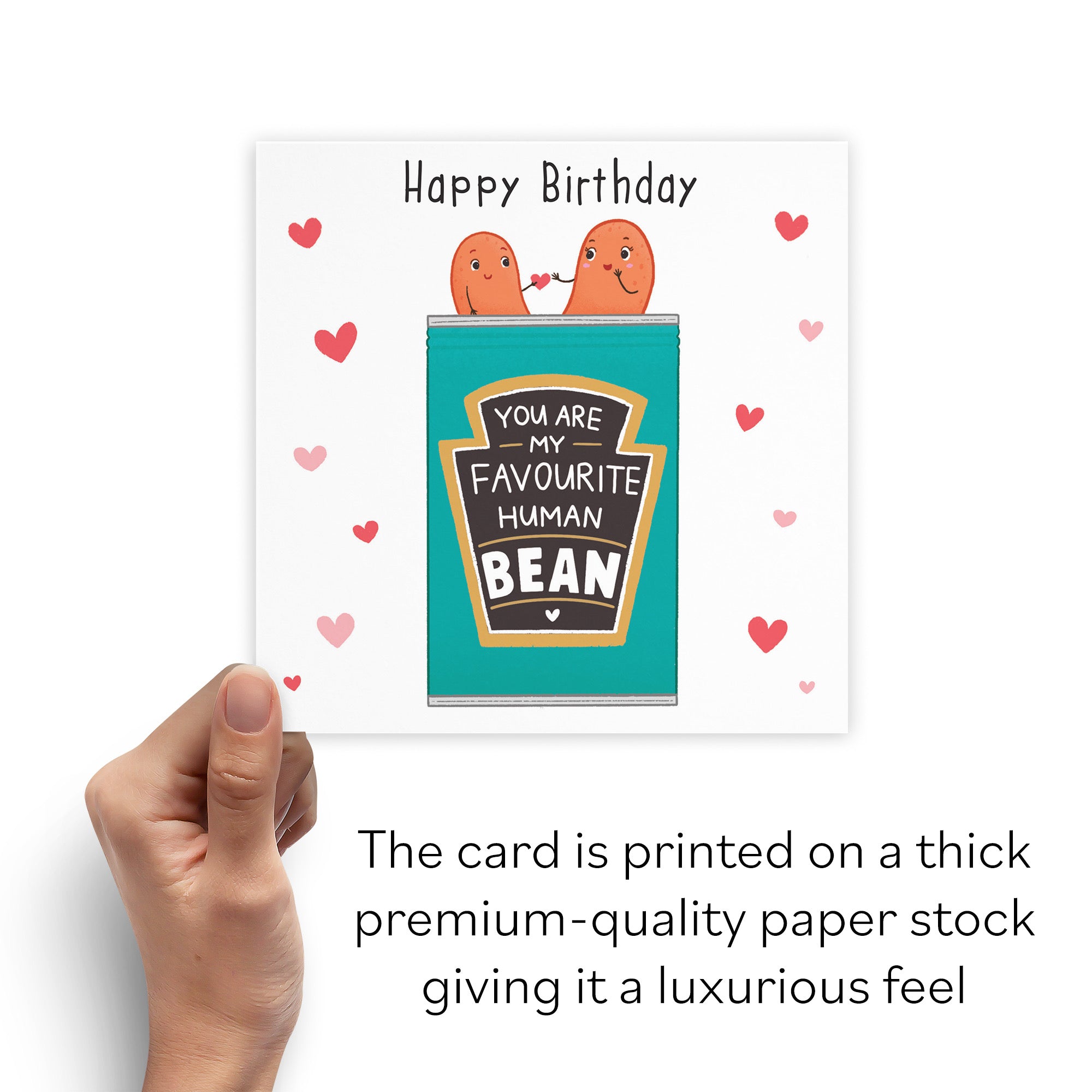 Favourite Bean Birthday Card Hearts Iconic - Default Title (B0B46JC3HJ)