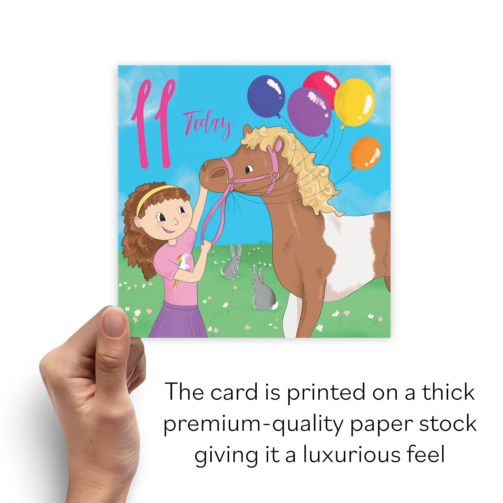 11th Birthday Card Girls Pony Happy Times - Default Title (B0B46JG3NB)