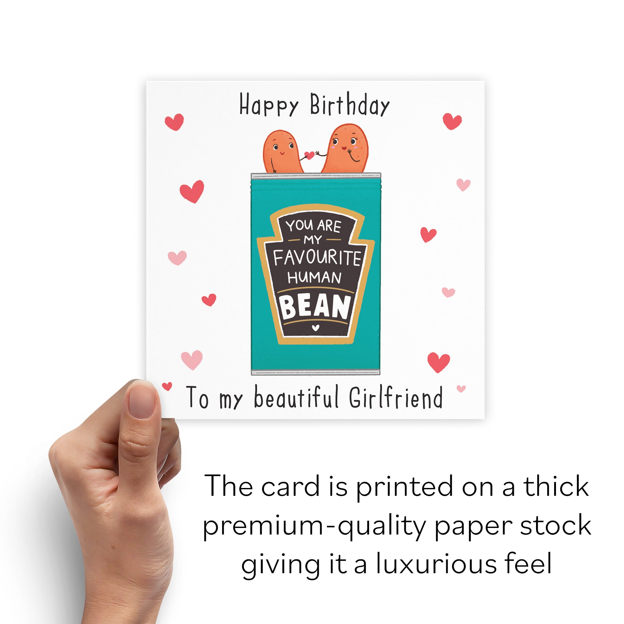 Girlfriend Bean Birthday Card Hearts Iconic - Default Title (B0B46JVGPJ)