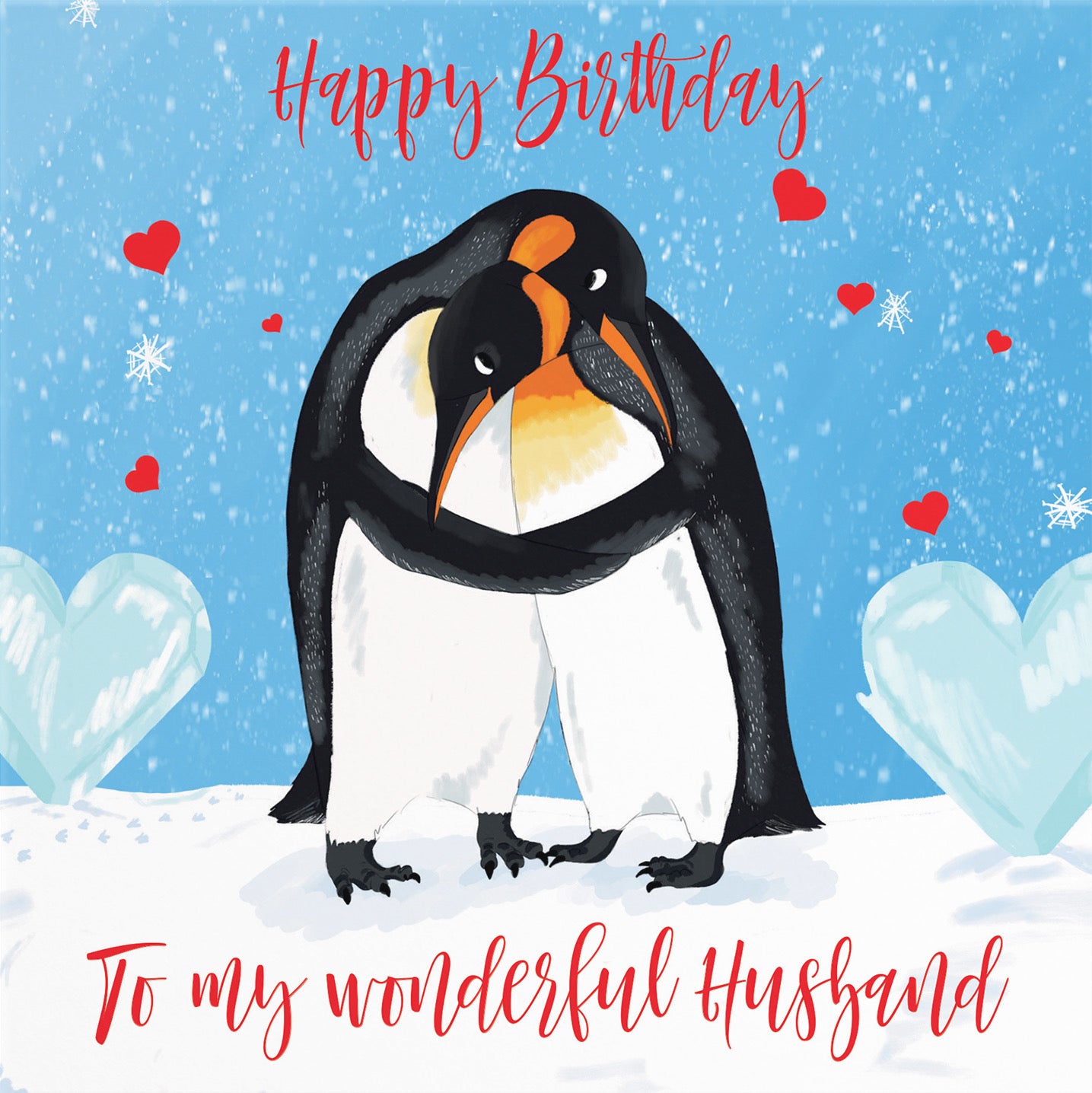 Husband Penguins Birthday Card Cute Animals - Default Title (B0B46KGRLP)