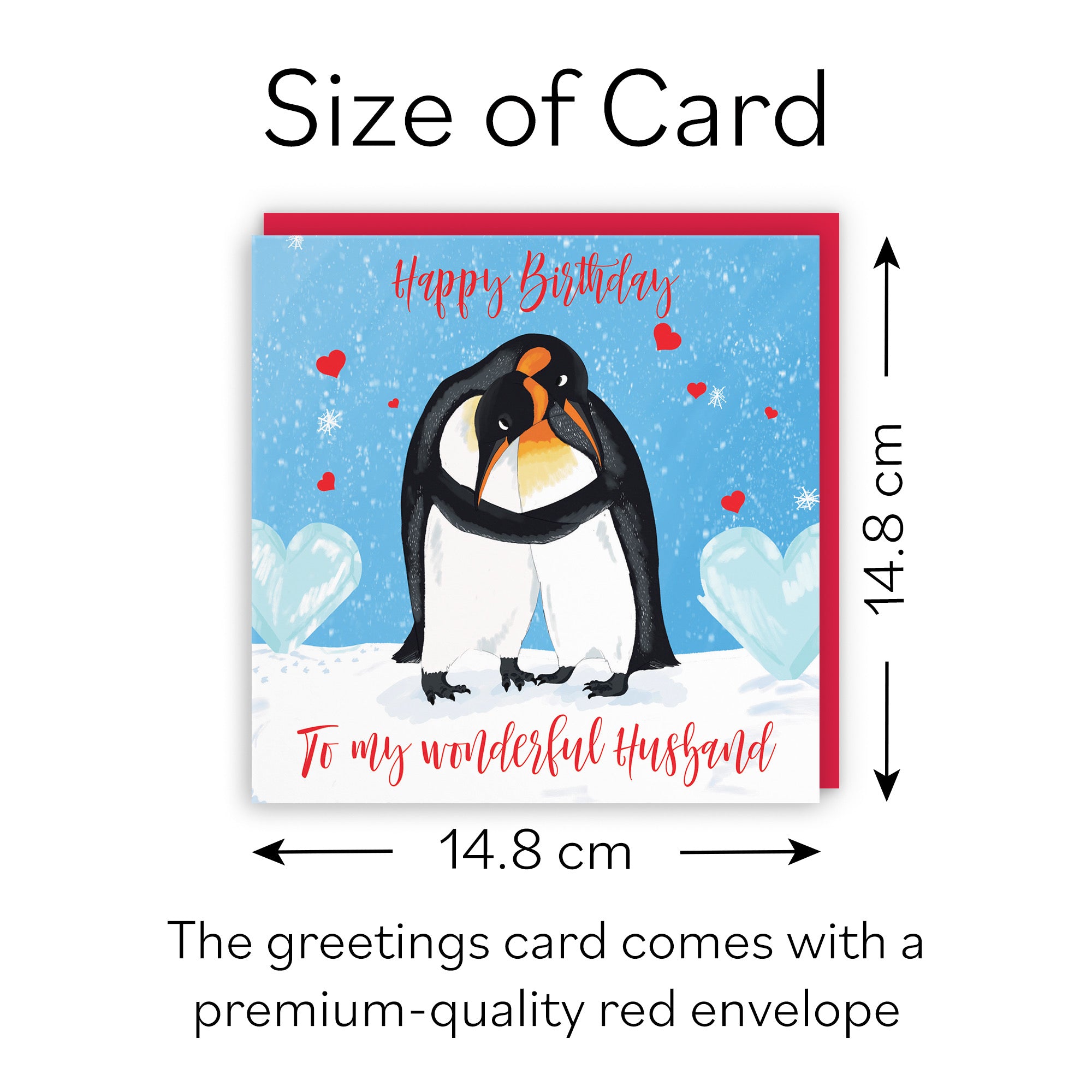 Husband Penguins Birthday Card Cute Animals - Default Title (B0B46KGRLP)